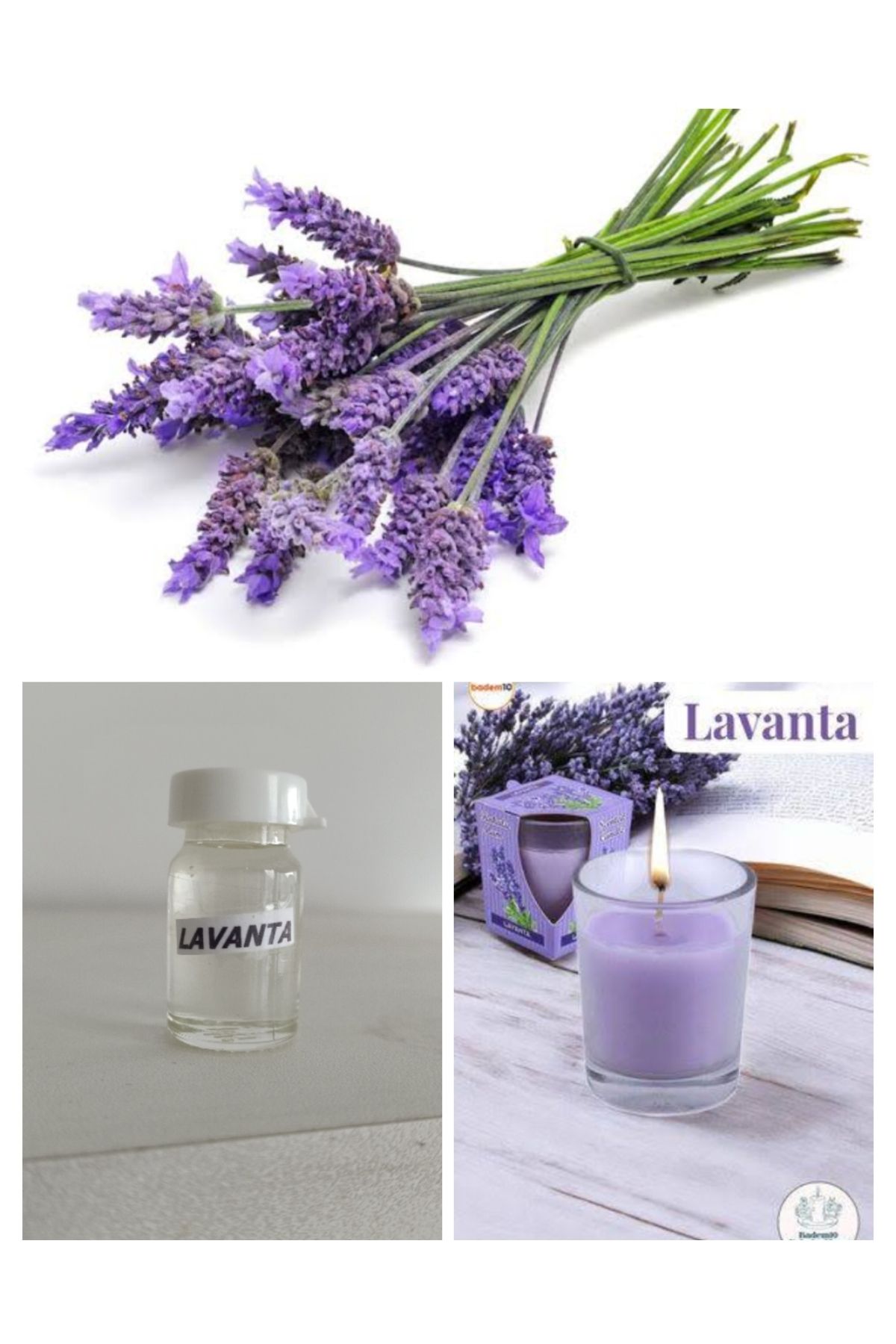 DEKORANLA Lavanta kokulu mum esansı, 10 ml, hoş ve ferah bir ortam yaratır