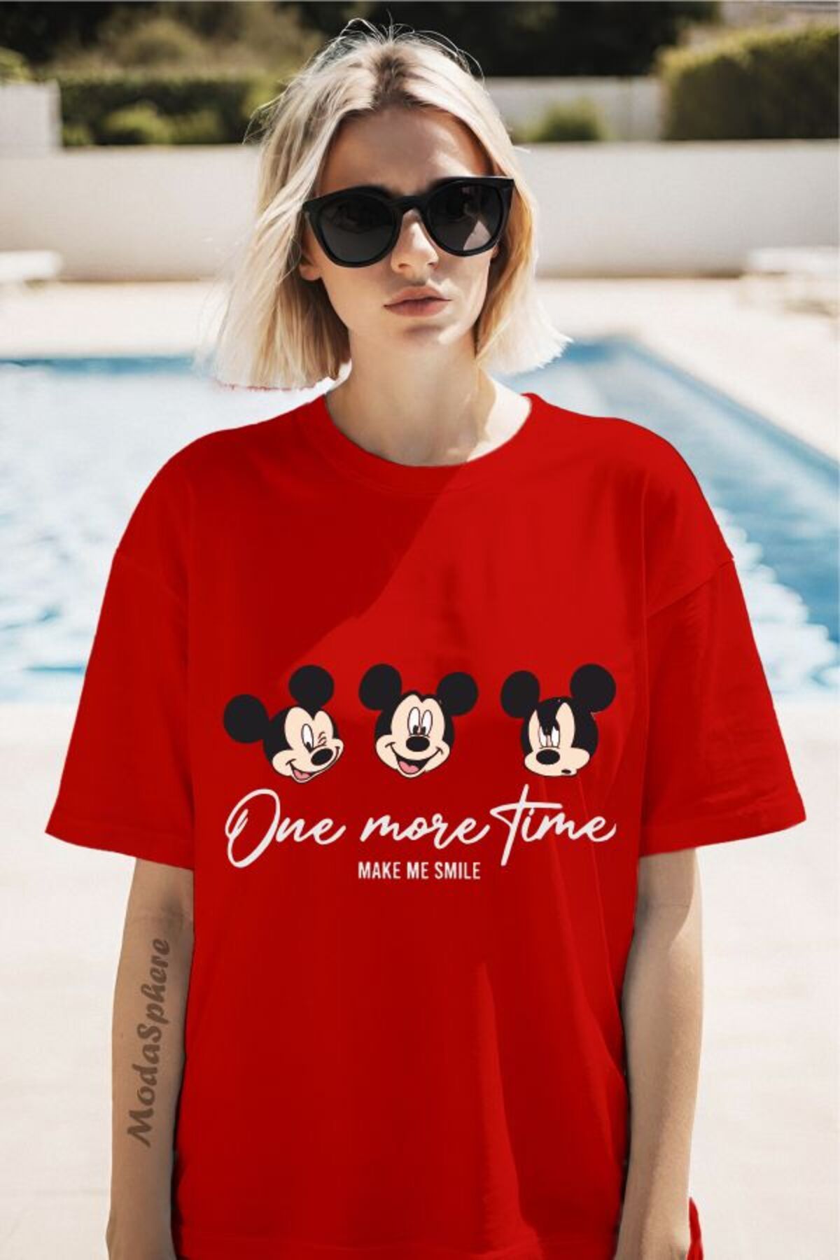 ModaSphere One More Time Baskılı Unisex Oversize Tişört