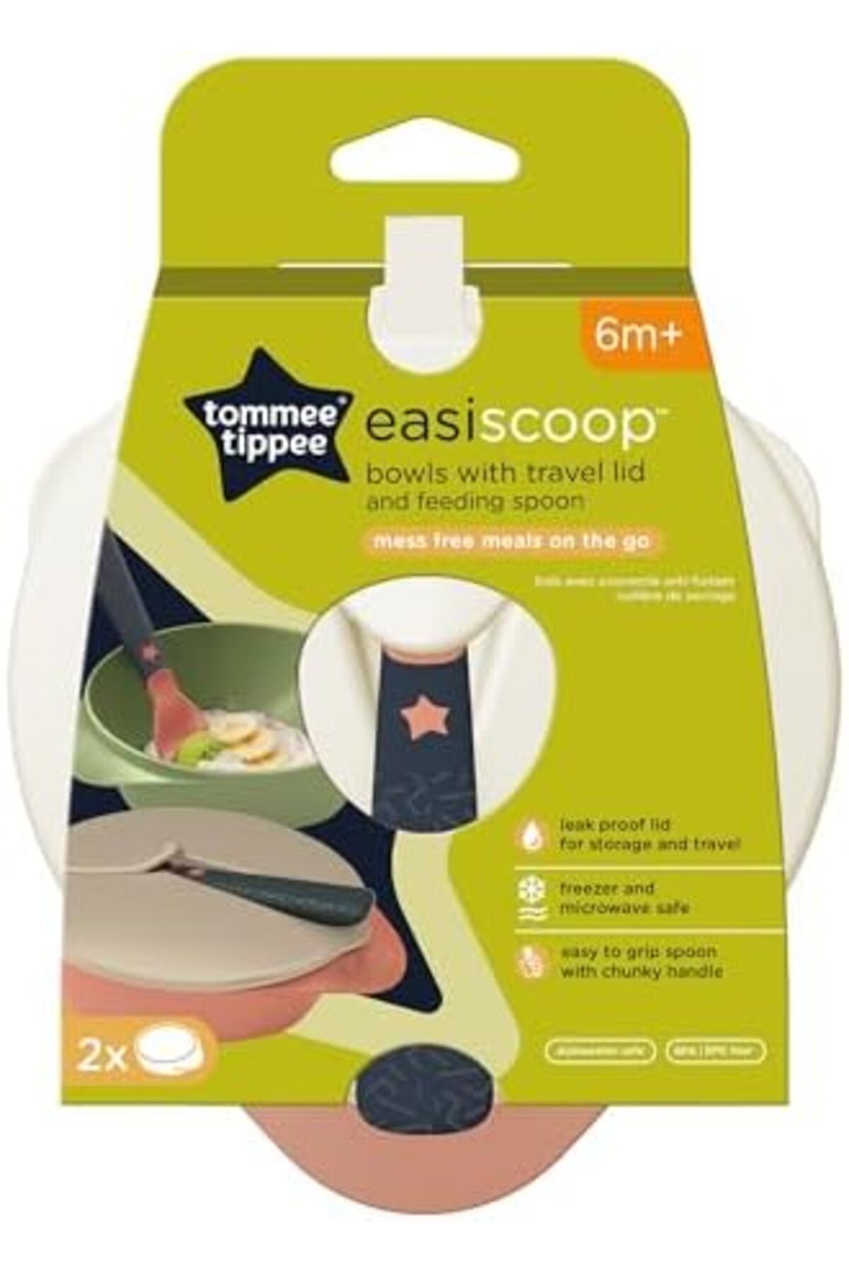 tommee tippee-Easy-to-Use Bowls with Lid/Spoon from Tommee Tippee - Set of 2 - Color May Vary (Green) 4