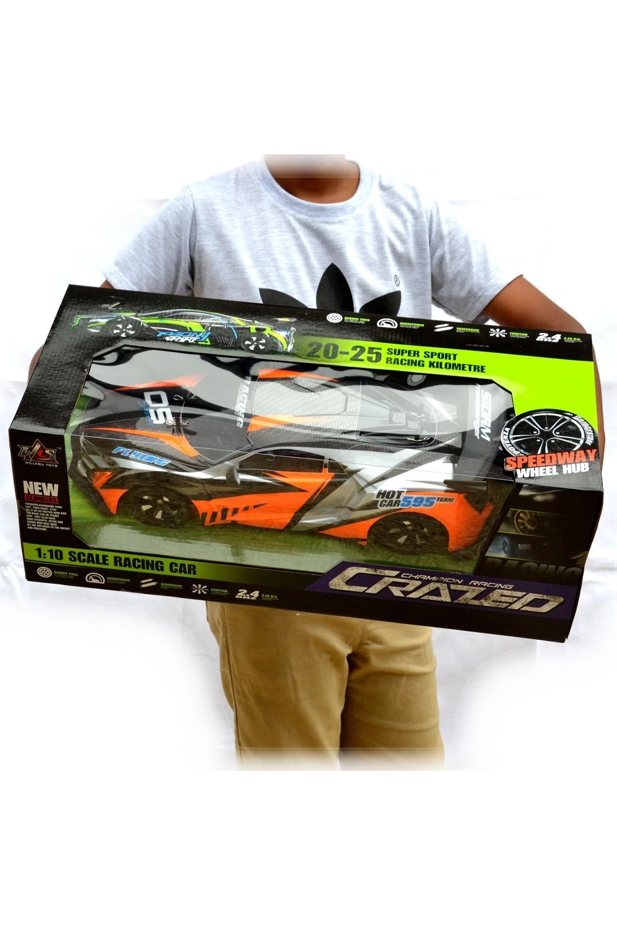 CToys 1/10 Yüksek Hızlı Drift Yarış Arabası - Uzaktan Kumandalı - 57,5 CM KUTULU