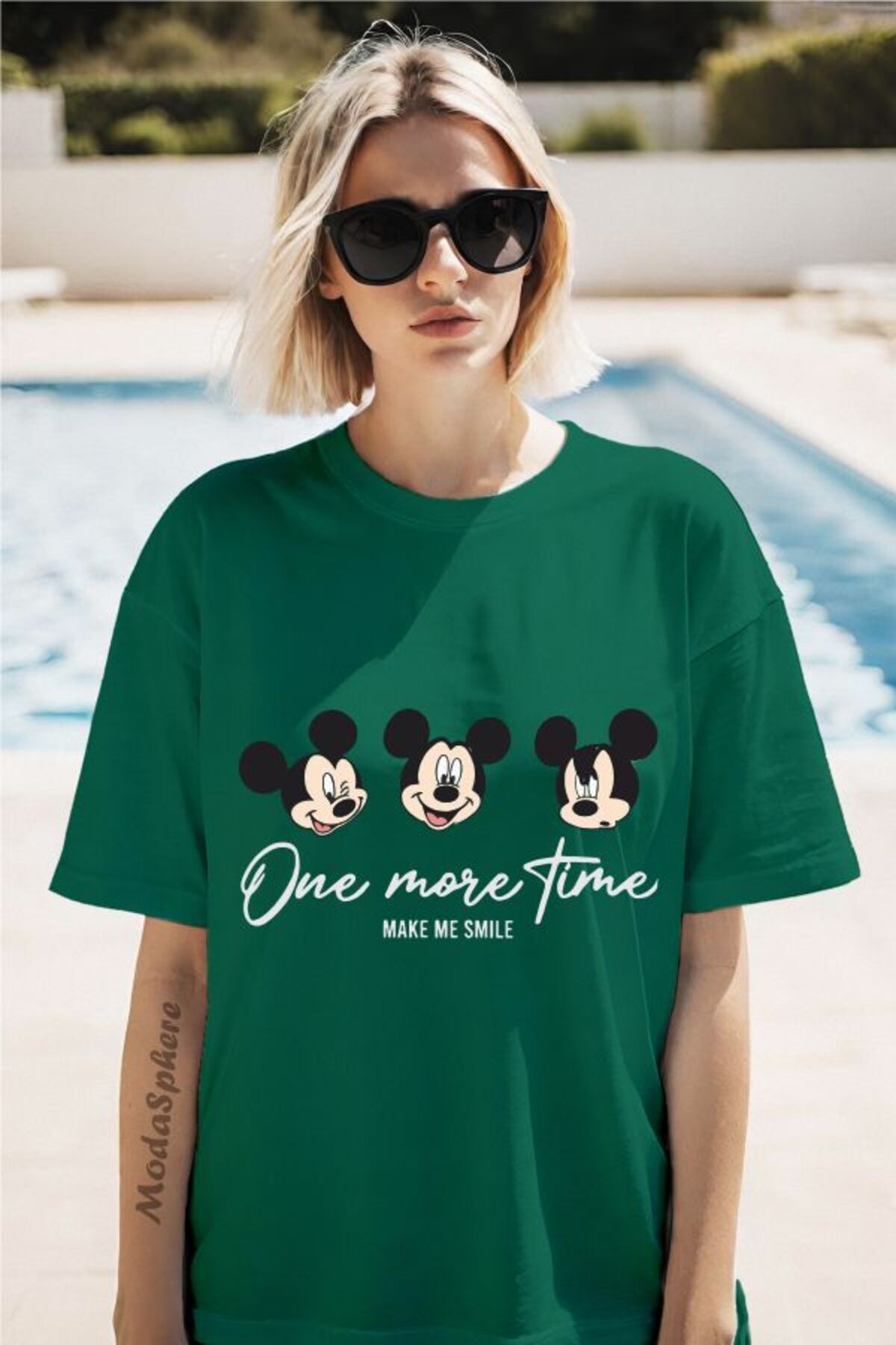 ModaSphere One More Time Baskılı Unisex Oversize Tişört