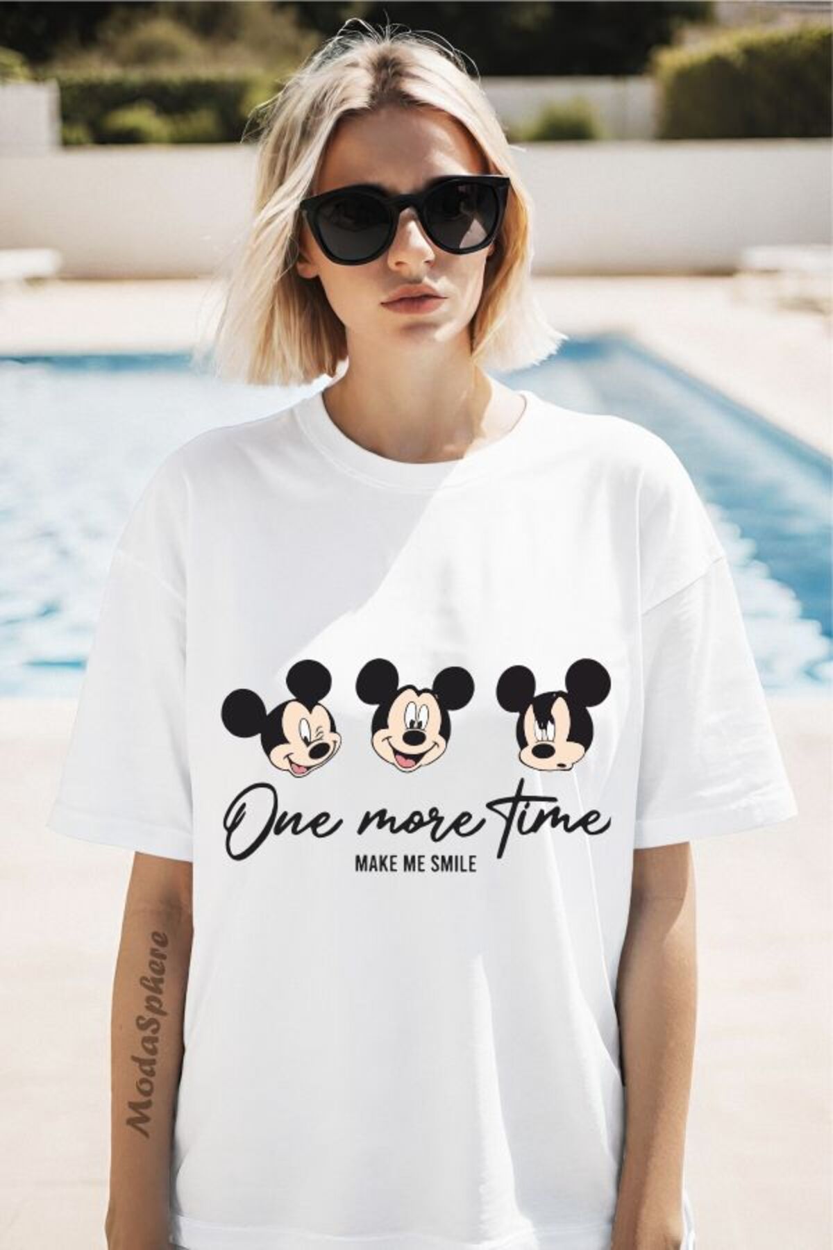 ModaSphere One More Time Baskılı Unisex Oversize Tişört