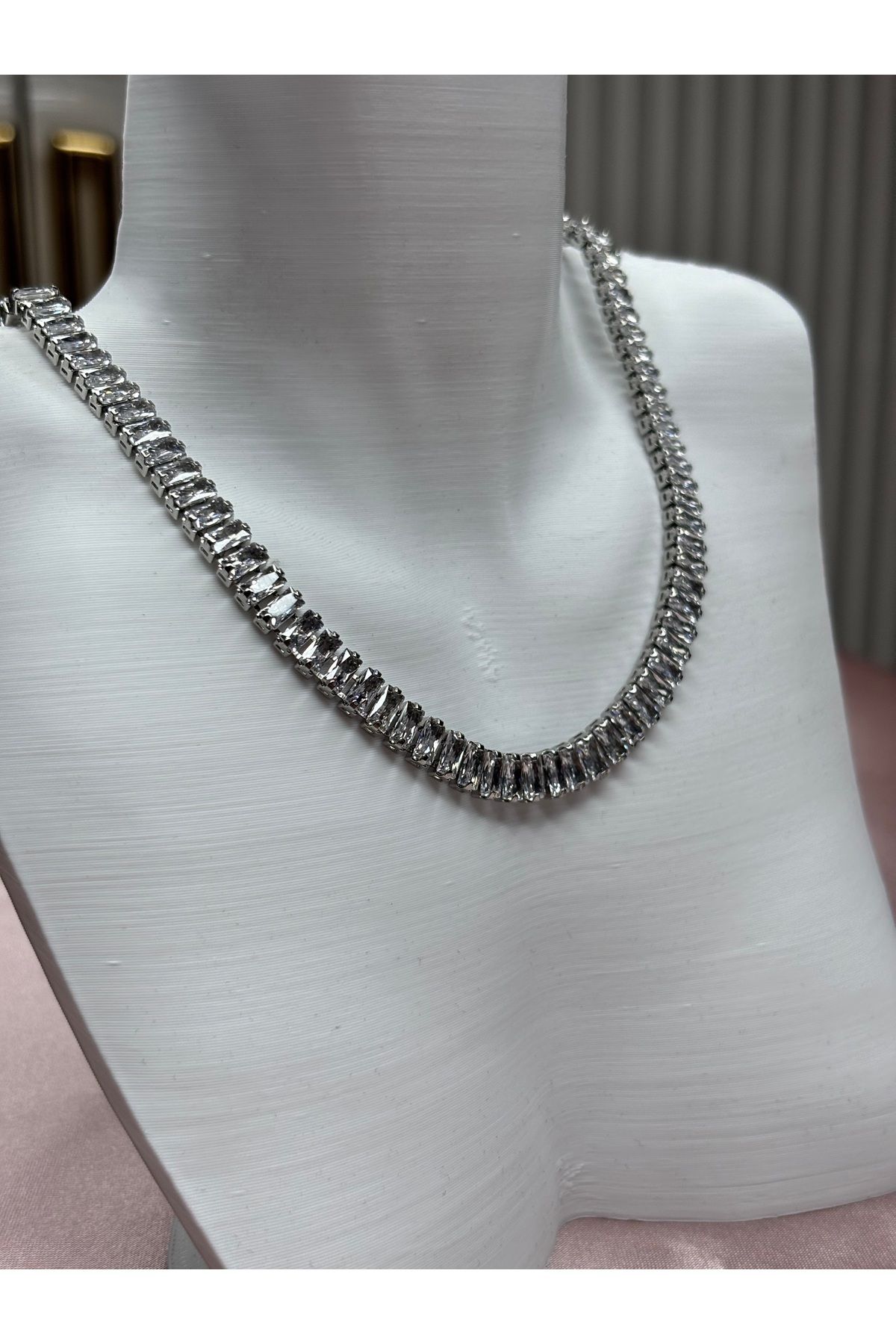 Glamour Uzatıp kısalabilen büyük taşlı silver su yolu çelik