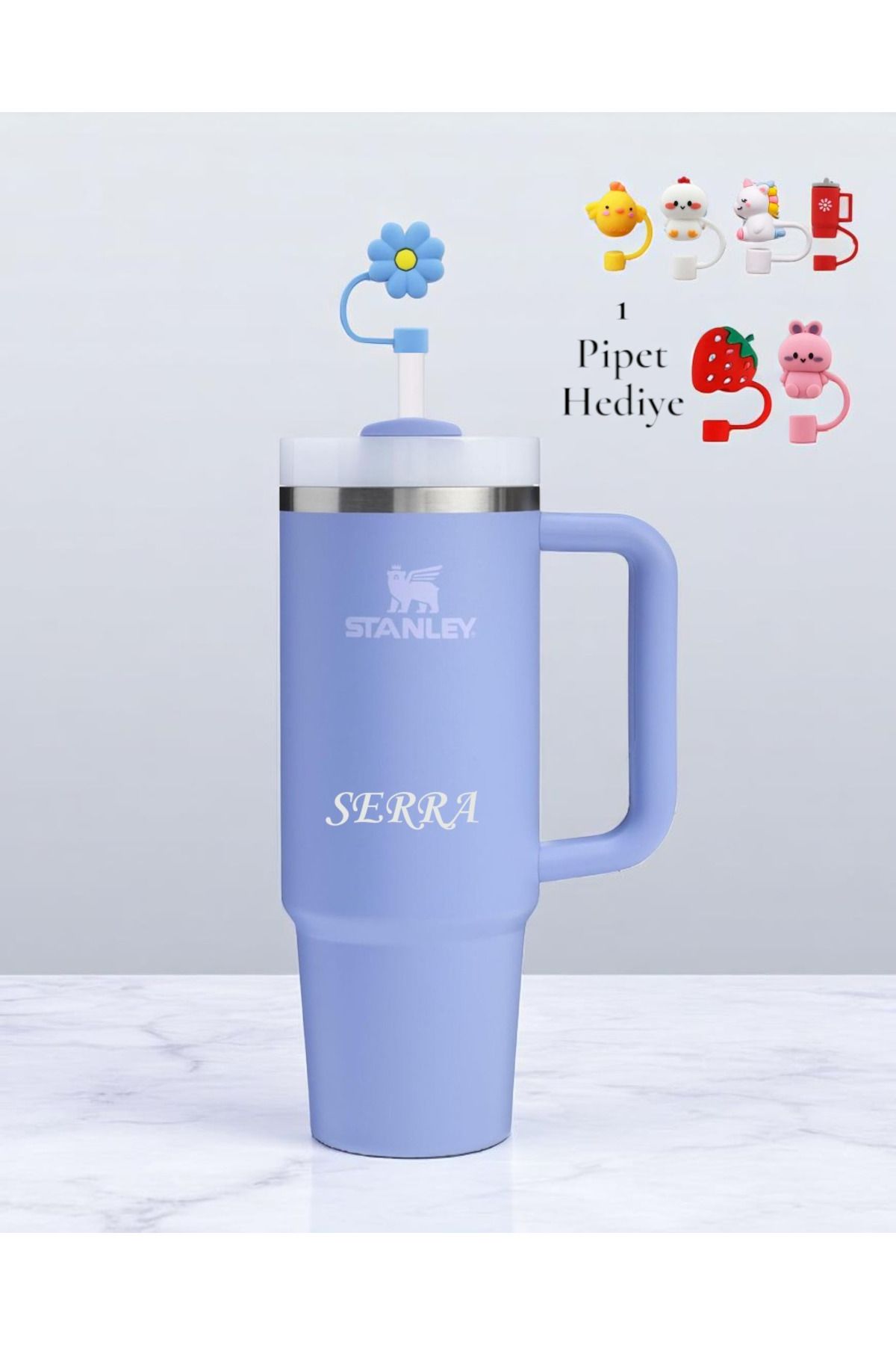 Stanley Kişiselleştirilmiş Quencher Hydrangea Mor 1.18 lt Pipetli Termos Bardak