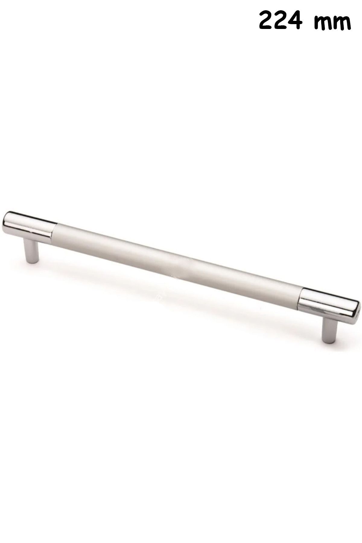 Sucuoğlu 224 mm T-Alm Boru Boy Kulp Mobilya Dolap Kapak Çekmece Kulpu Mat Krom
