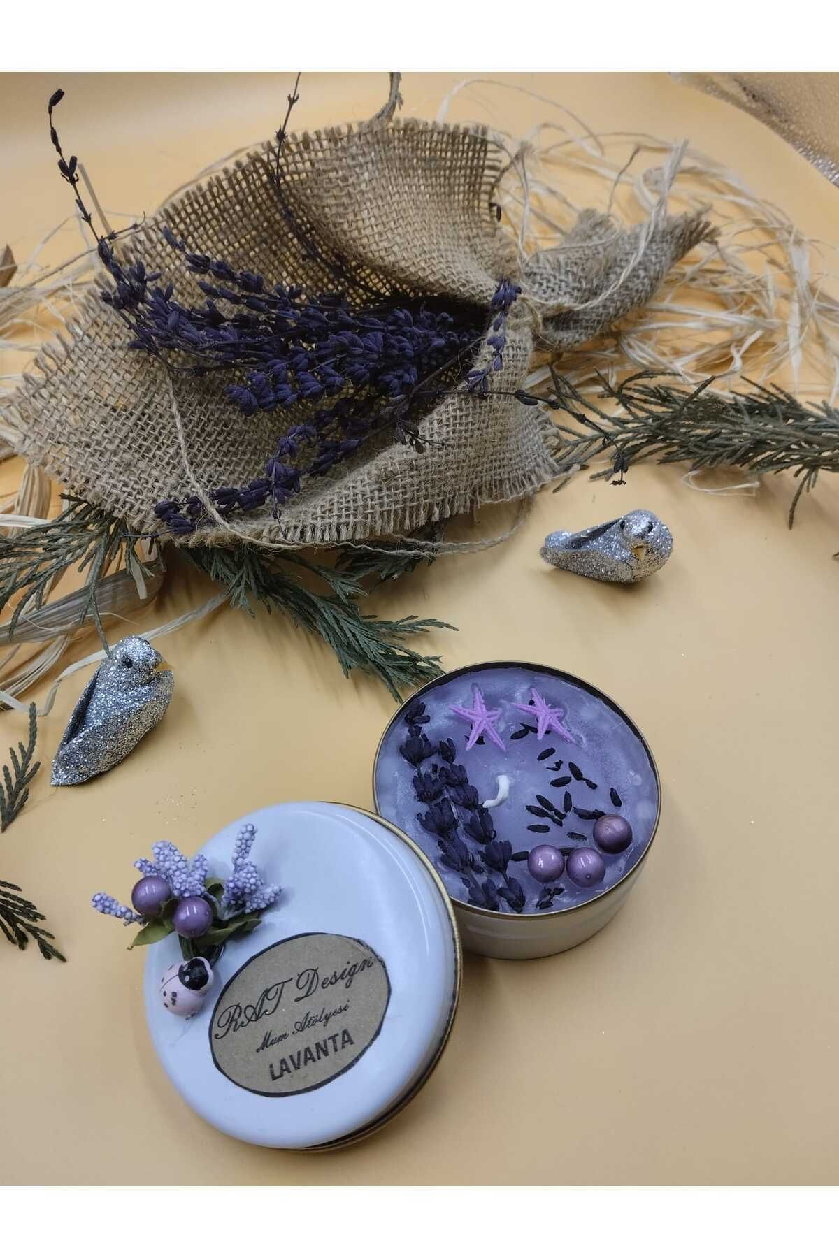 DEKORANLA Lavanta kokulu el yapımı soyawax doğal mum, sakinleştirici ve hoş aroma