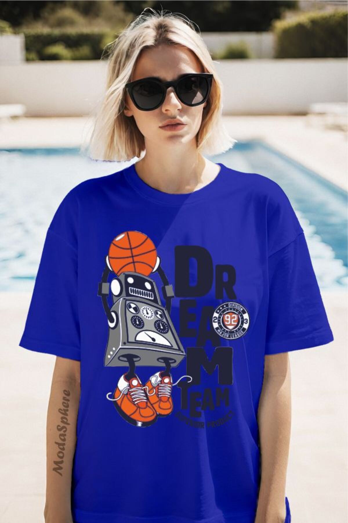 ModaSphere Dream Time Baskılı Kısa Kollu Oversize Tişört