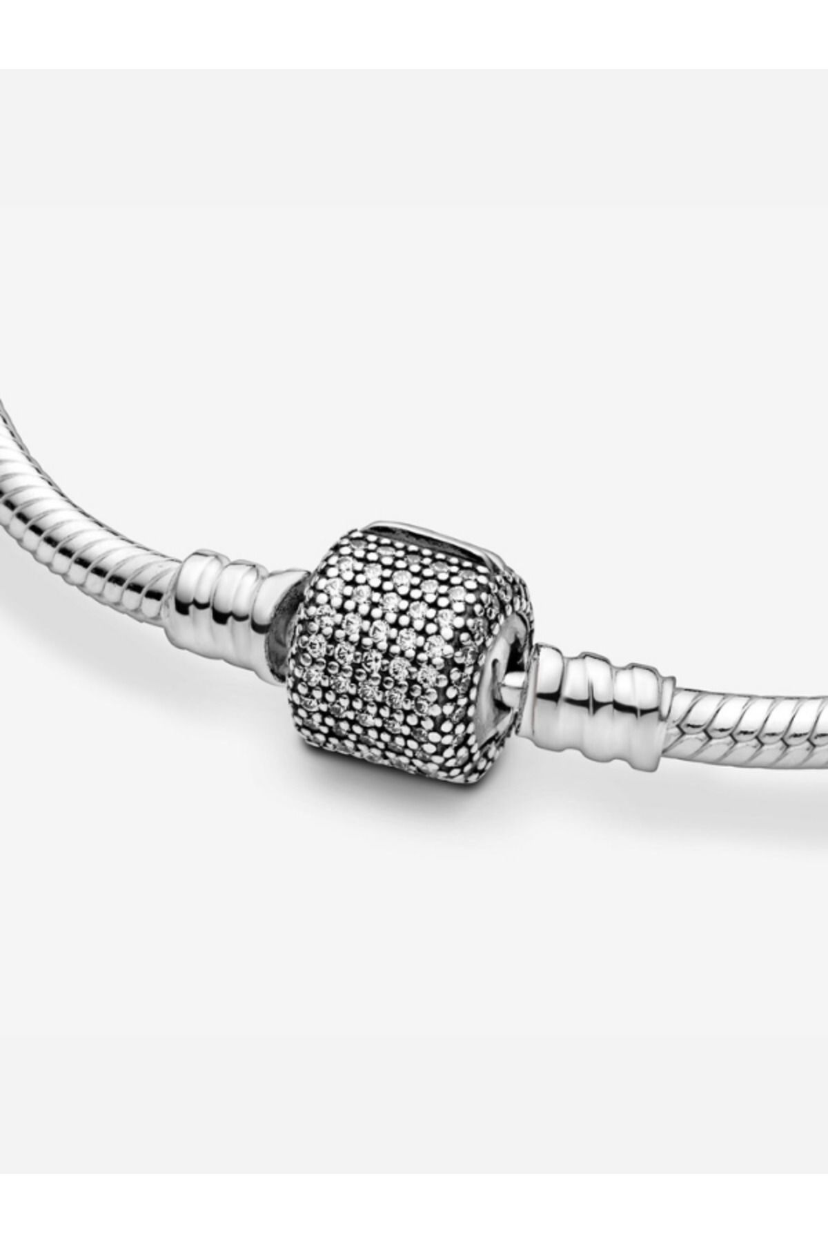 maisonleor Silindir Klipsli Gümüş Bileklik Charm Taşıyıcı