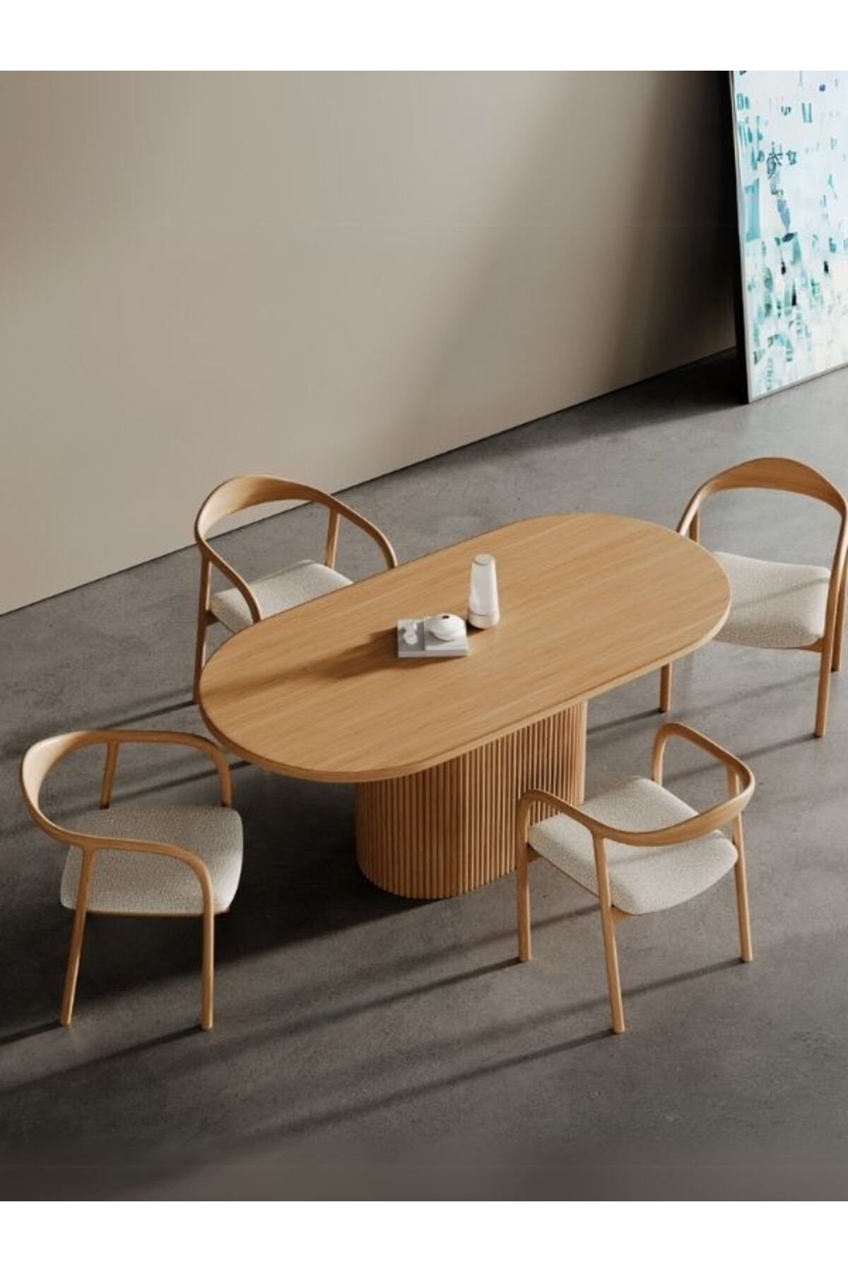 Gazzini Furniture Apolena Oval Ahşap Yemek Masası 80x160