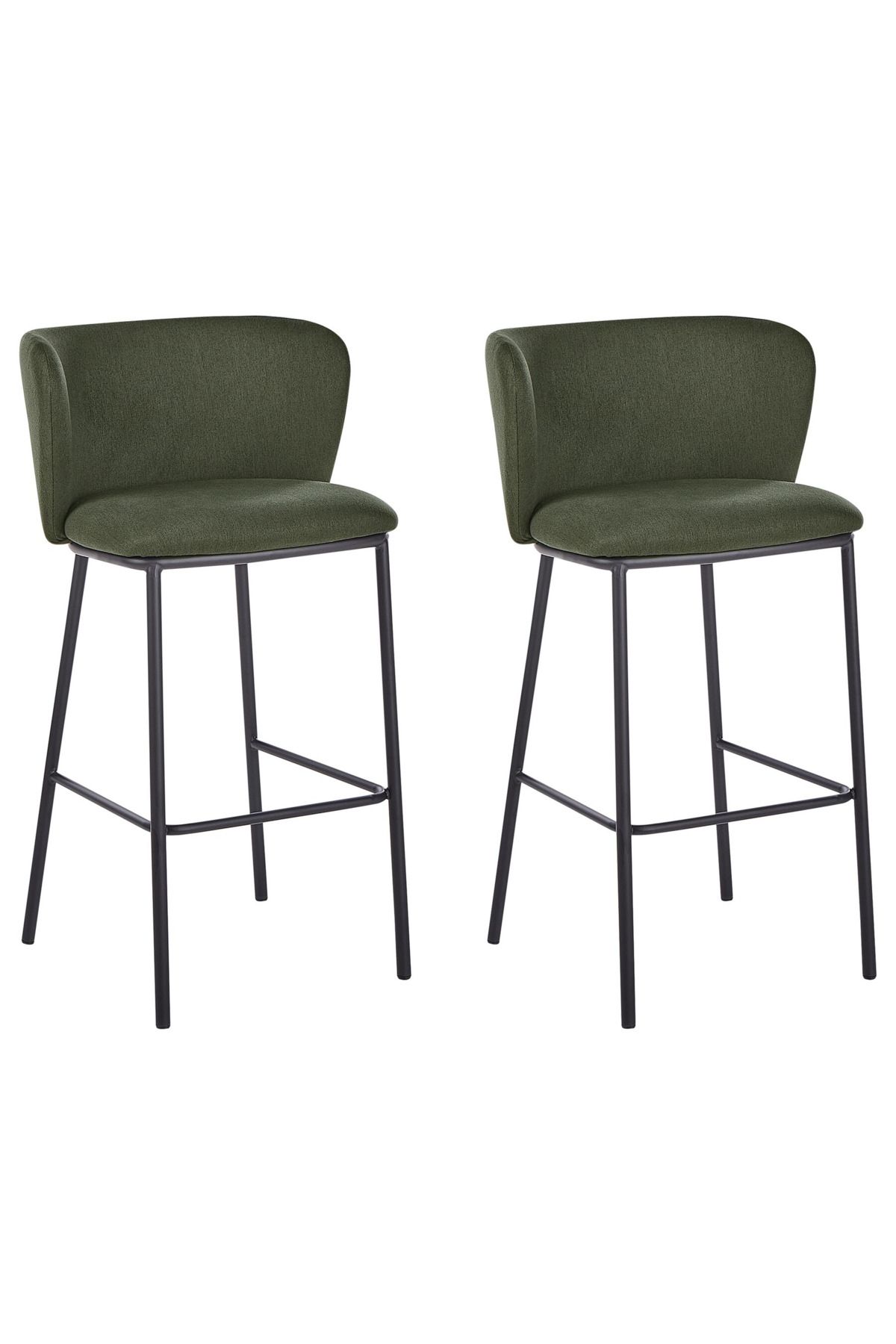 BELIANI MINA 2'li Bar Sandalyesi Seti, 73 cm Oturum, Ayak Destekli, Modern Tasarım