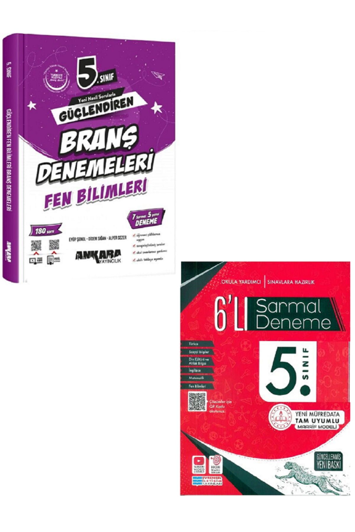 Evrensel İletişim Yayınları 5.Sınıf Ankara Güçlendiren Fen Bilimleri Branş Denemeleri + Evrensel 6'Lı Sarmal Deneme / 2 KİTAP