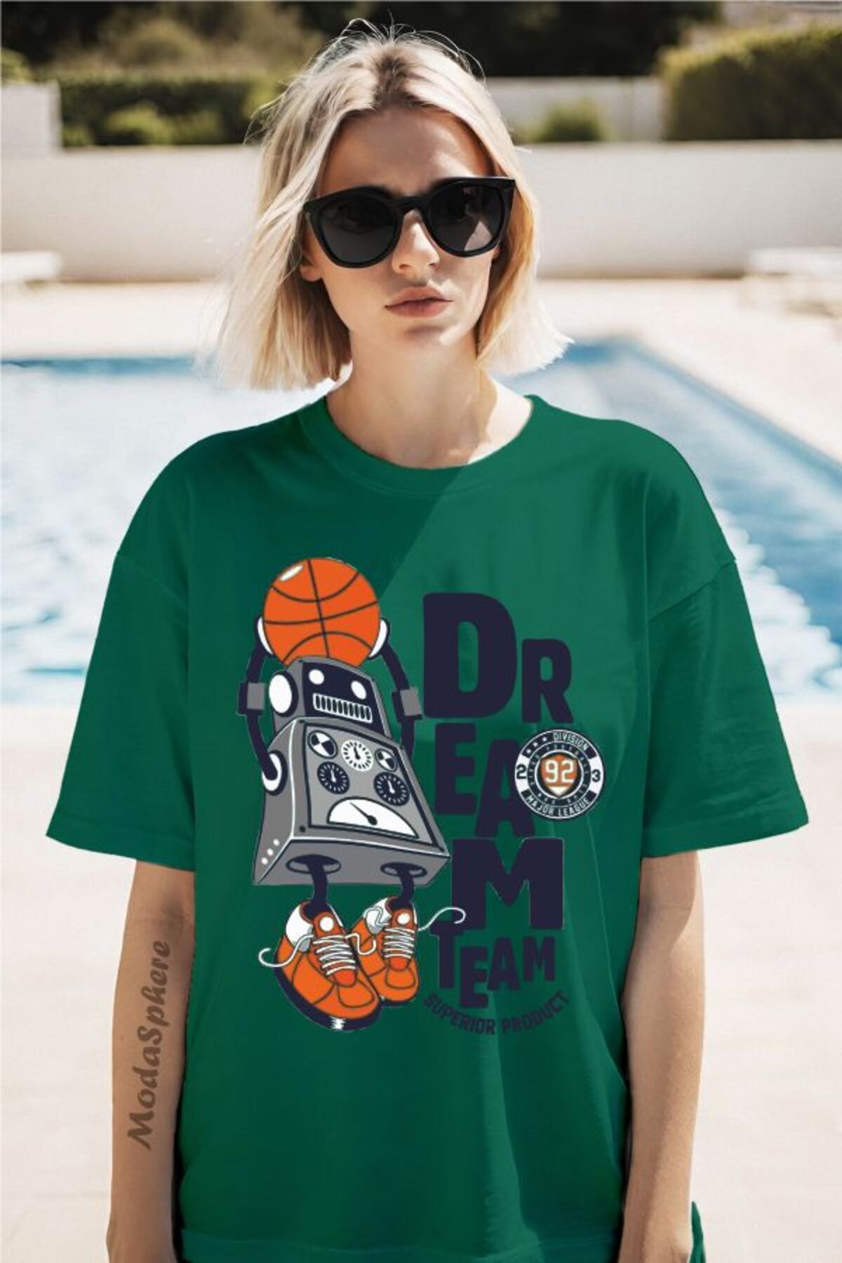 ModaSphere Dream Time Baskılı Kısa Kollu Oversize Tişört