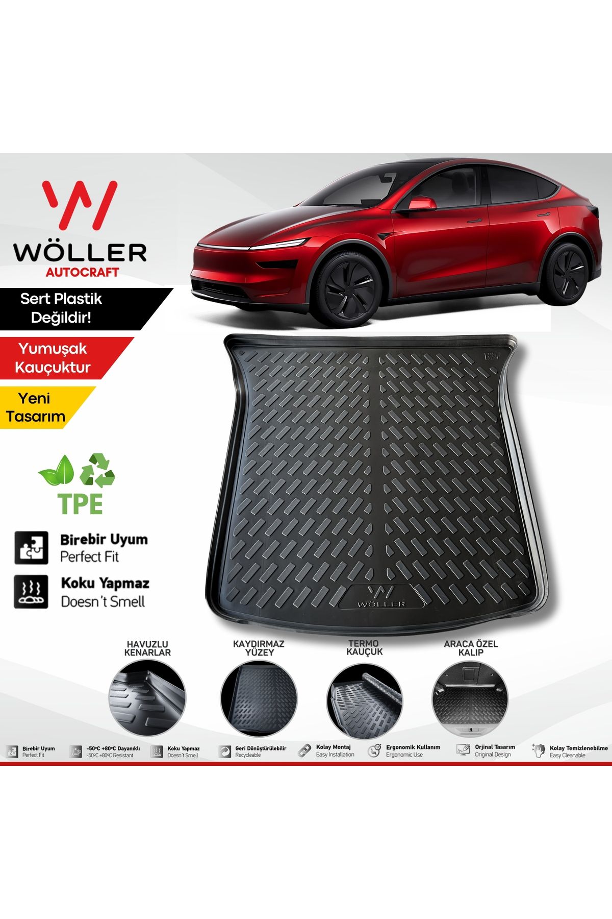 wöller Yeni Tesla Model Y Juniper Bagaj Havuzu 2025 Sonrası Uyumlu 3D Wöller Ultraflex Esnek