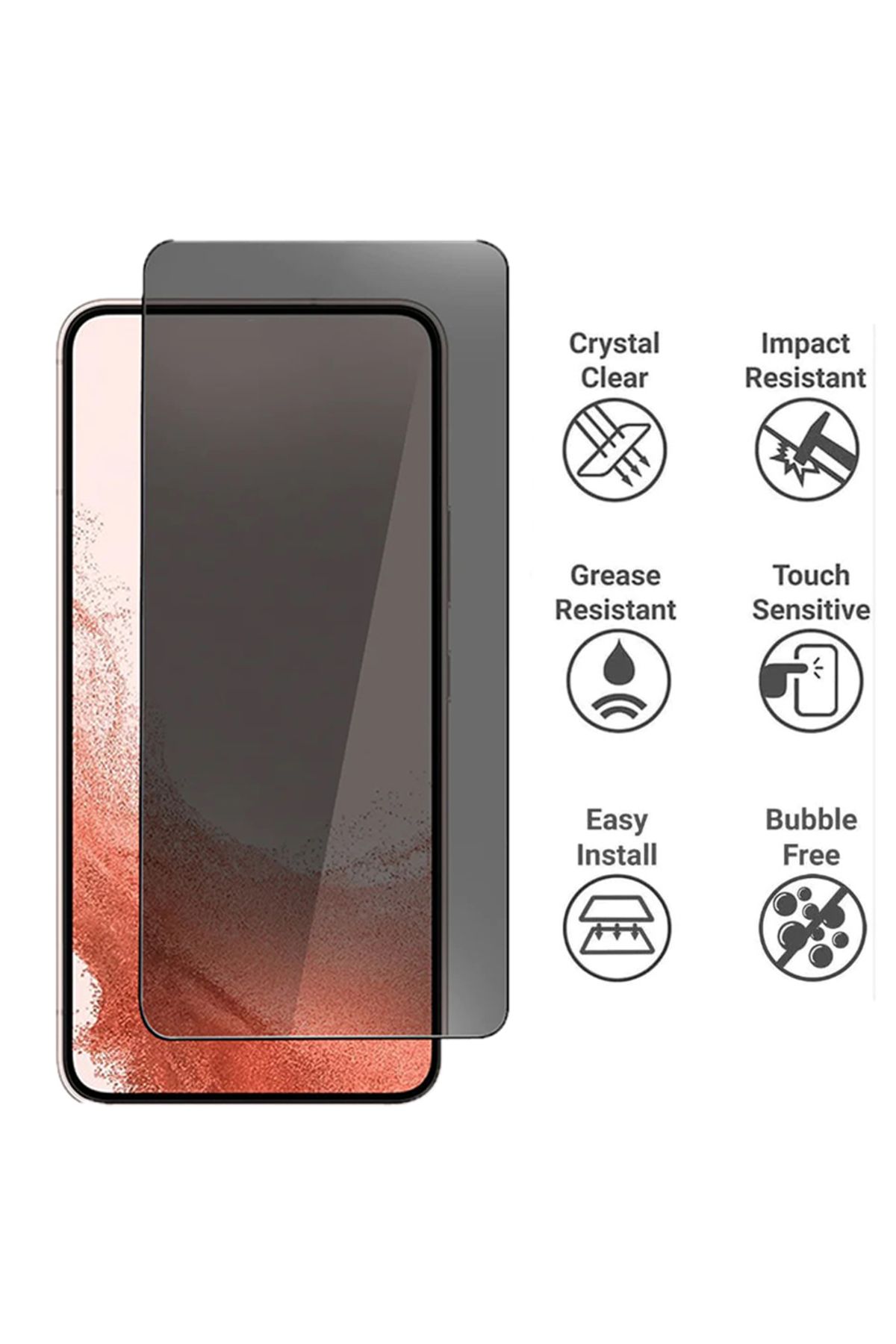 FONIX-Anti-Visual Hacking Screen Protector compatible with Tecno Spark 6 Go, Privacy Proof, Anti Blue Light, Anti Glare 2
