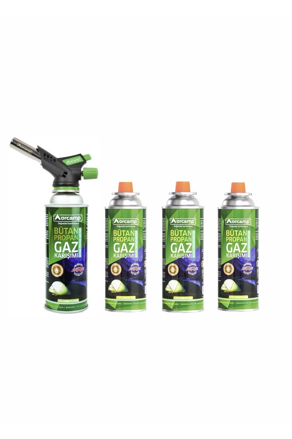 Orcamp Orgaz Çakmaklı Turbo Torch Pürmüz ve 4 Adet Kartuş
