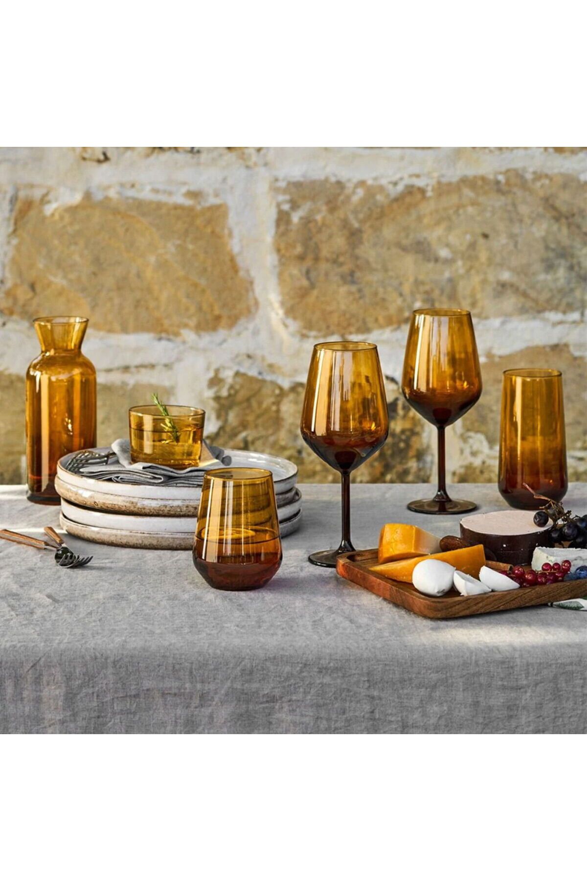 ASPARTAM New Iconic 4'lü Ayaklı Bardak - Amber - 490 ml