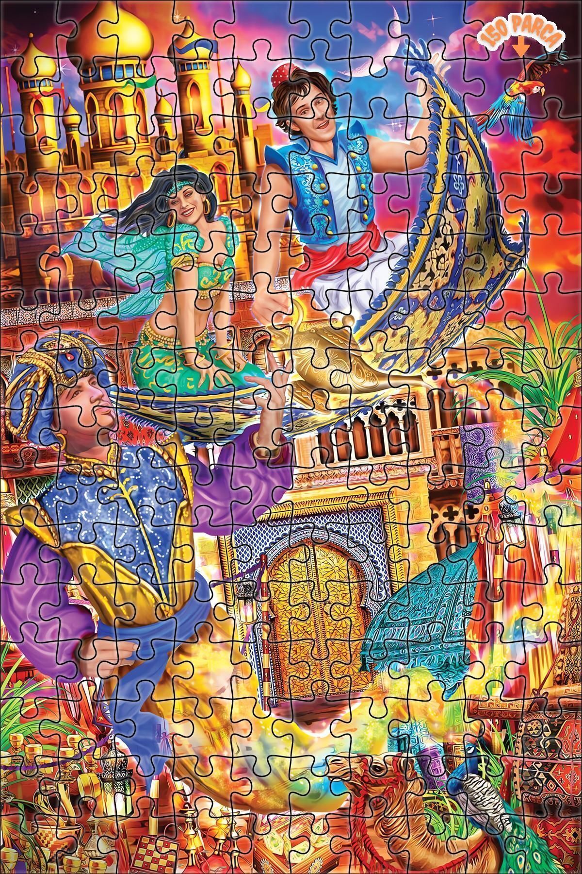 Elioure ARZU GÜL Klasik Peri Masalları Dekoratif Çift Katlı Çerçeveli Asılabilir Ahşap Puzzle 150 PARÇA 20X