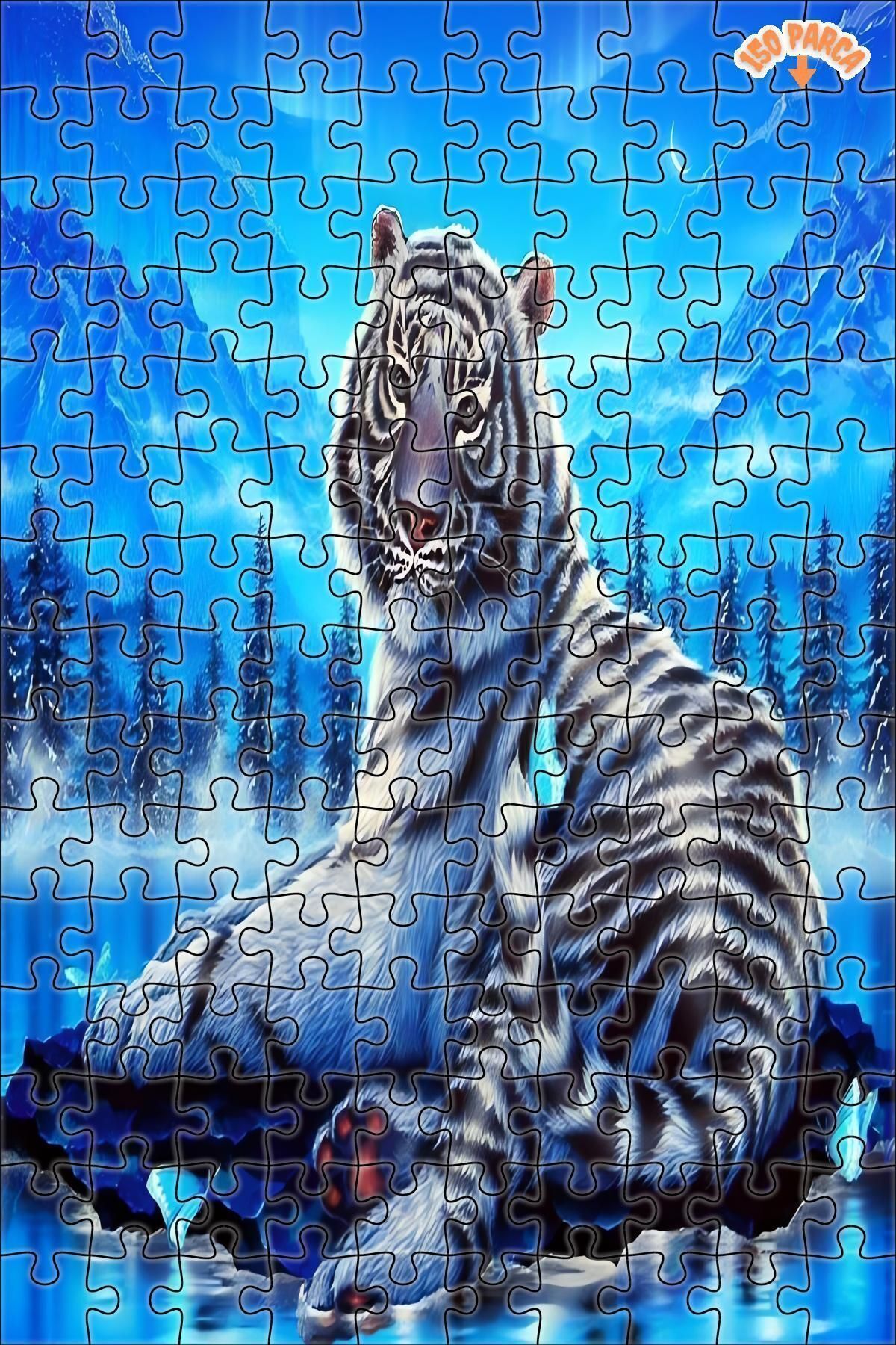 Elioure TR Aurora Beyaz Kaplan Dekoratif Çift Katlı Çerçeveli Asılabilir Ahşap Puzzle 150 PARÇA 20X30 ARZU