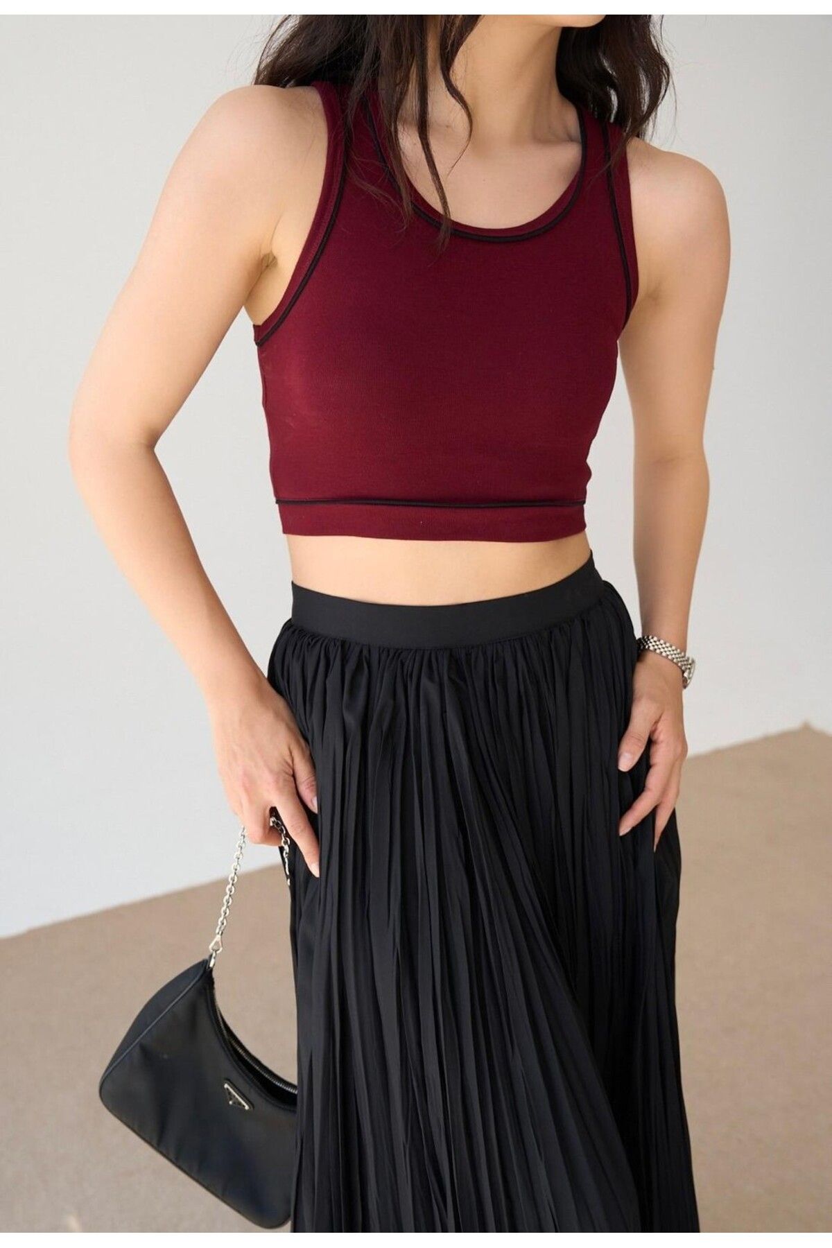 Serpirella Butik Şeritli Crop