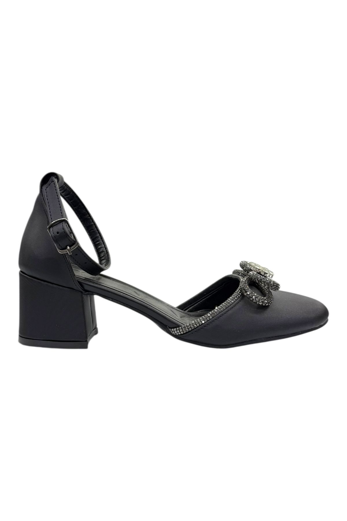 Shoes Kristal Süslemeli Blok Topuklu Abiye Ayakkabı
