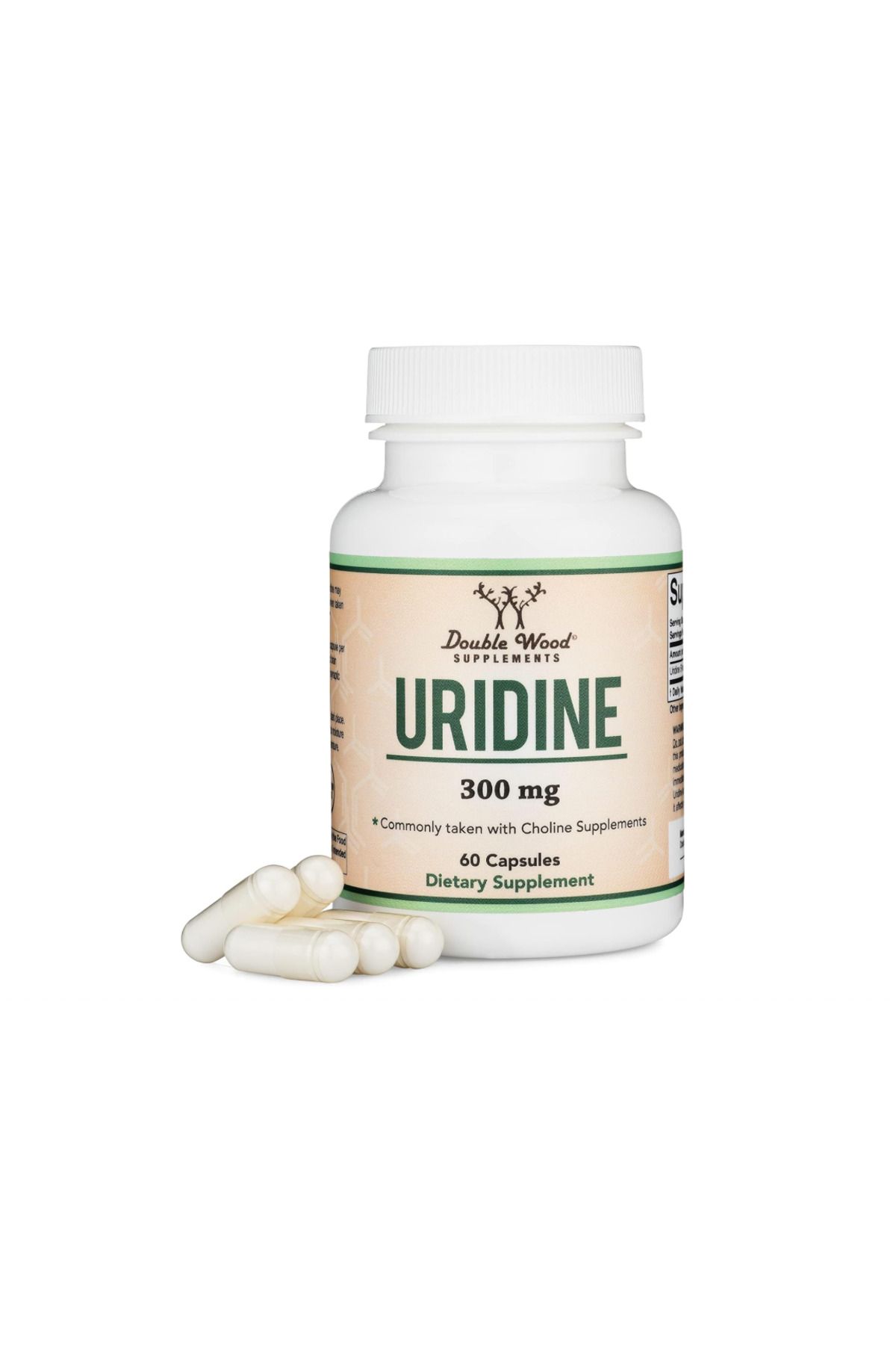 DOUBLE WOOD , Uridine Monophosphate (Choline Enhancer, Beginner Nootropic) (300mg, 60 Capsules)