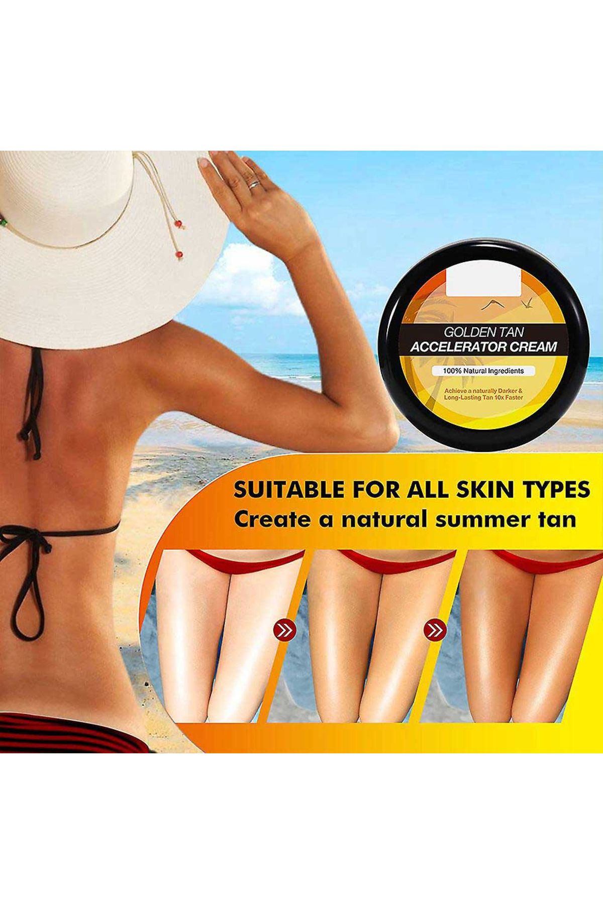 sefudun-Accelerator Cream For 10 Times Faster Tanning, Intensifying Effect, 100% , , 100 G 4