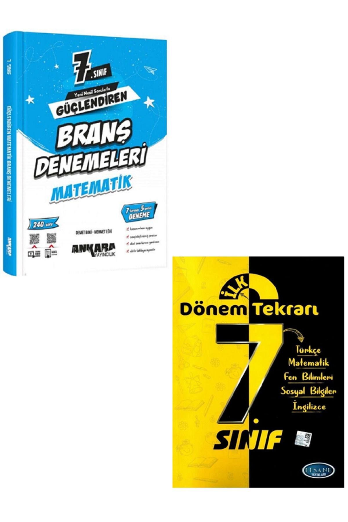 Evrensel İletişim Yayınları 7.Sınıf Ankara Güçlendiren Matematik Branş Denemeleri + 7.Sınıf Dönem Tekrarı Tüm Dersler - 2 KİTAP