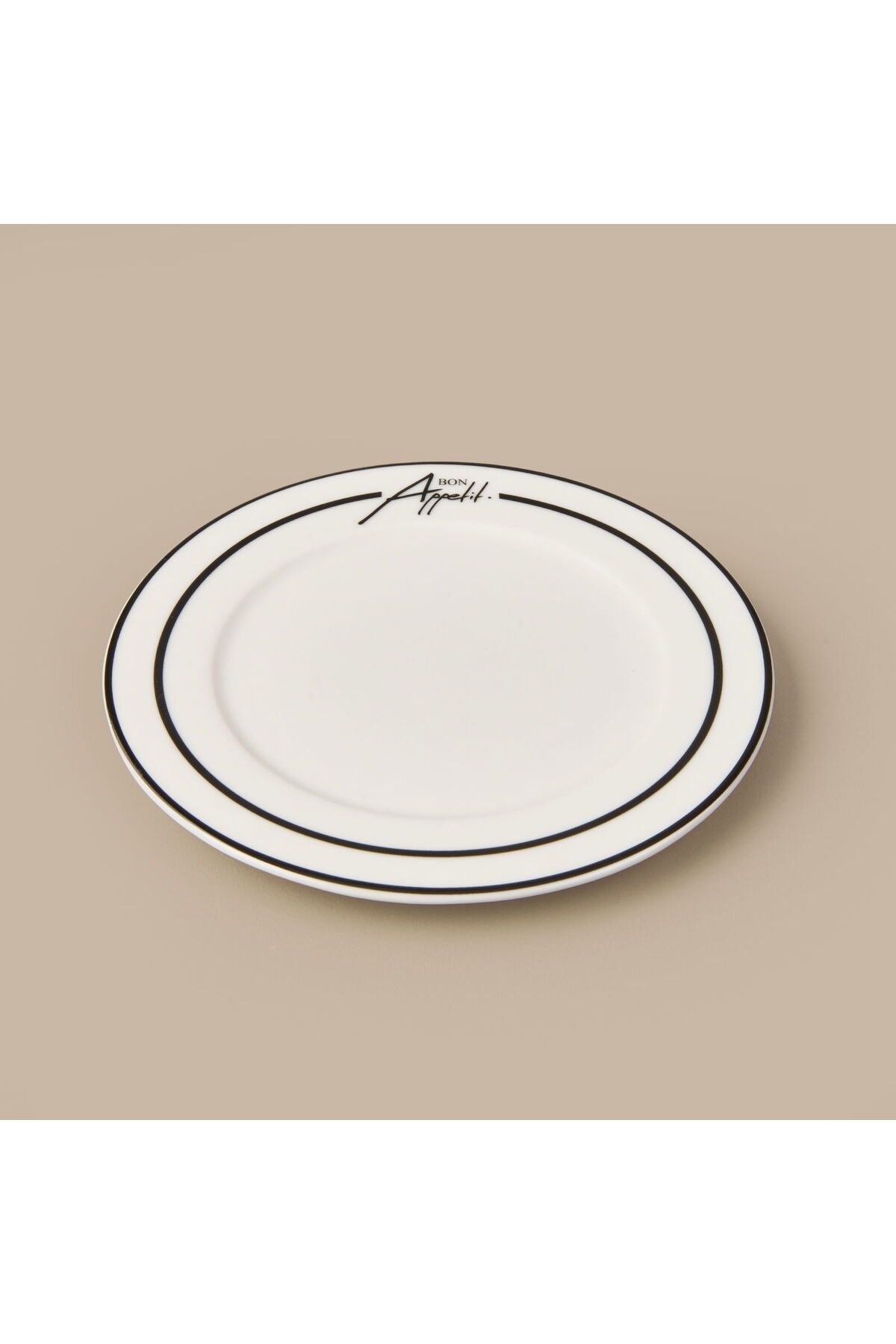 ASPARTAM Kitchen Elegant Curves Porselen Pasta Tabağı - Siyah / Beyaz - 20 cm
