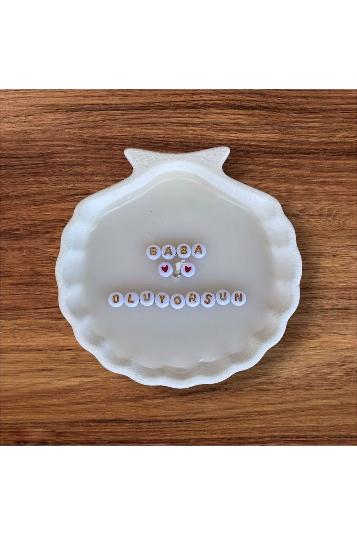 DEKORANLA Baba Olamanın Mutluluğu İçin Soya Wax Gizli Mesajlı Mum, Istiridye ve Midye Temalı