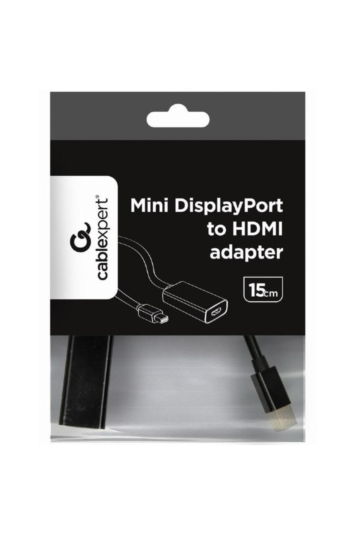 Gembird-Cablu video Gembird A-mDPM-HDMIF-02, Mini-DisplayPort (T) la HDMI (M), 10cm, Full HD la 60Hz, Negru 2