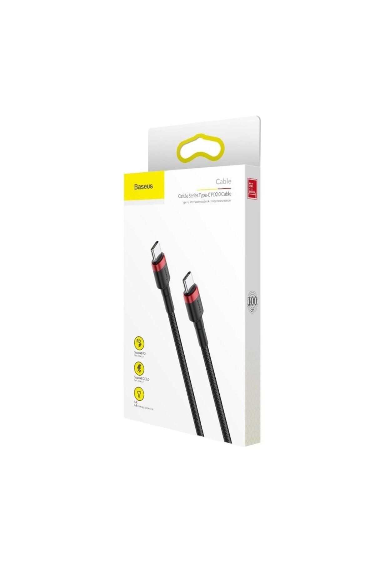 Baseus-BASEUS PD PD2.0 data cable, 60W, USB Type C, 20V, 3A, QC3.0, 1m (Black) 2