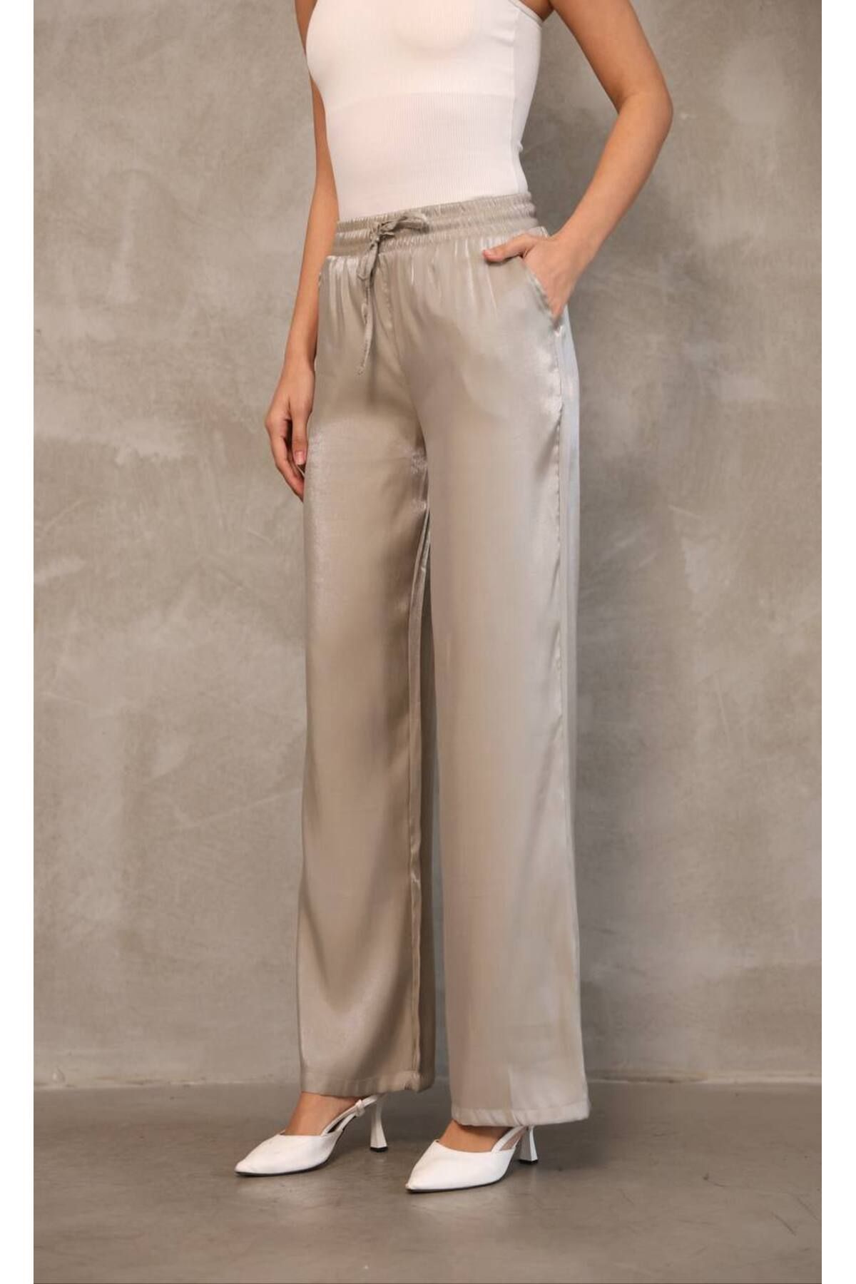 NOLYA MODA Doğal Saten Pantolon