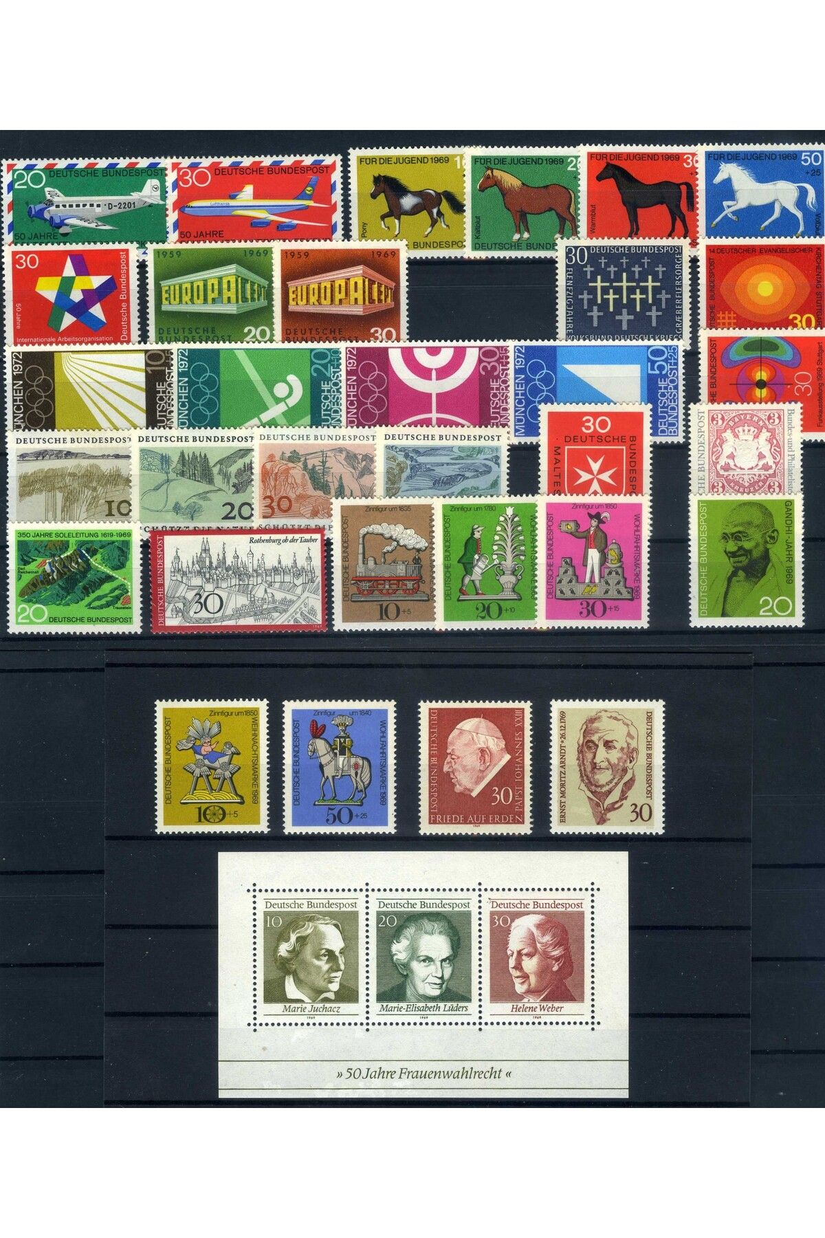 Jupiter Stamps Koleksiyon Pulları, ALMANYA 1969 Yıl Seti. Konsept Hediyelik,Hobiler,ASB-56448112