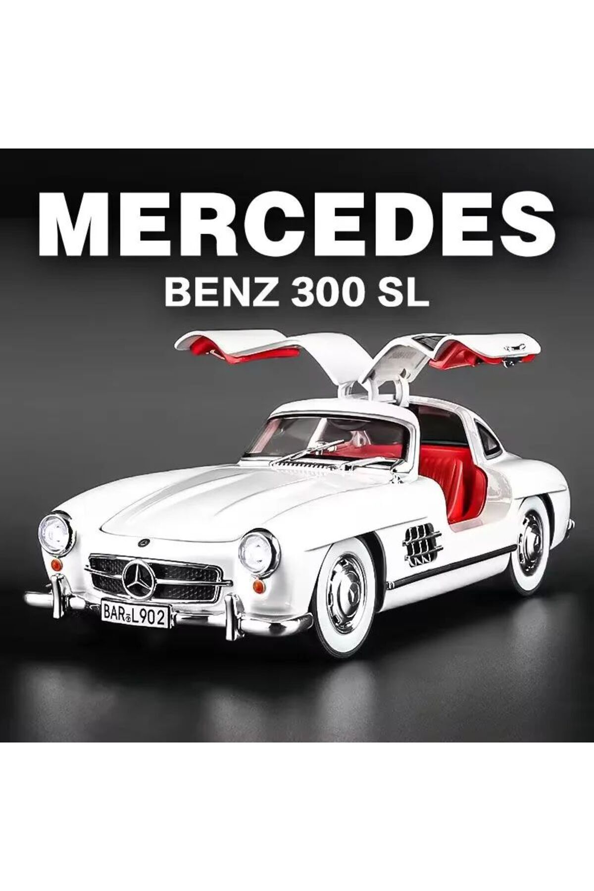 SCOWETTO Mercedes Benz 300SL Model Diecast Araba Koleksiyonluk Eski 1954 Mercedes 300 SL Araba 1:24 Sesli