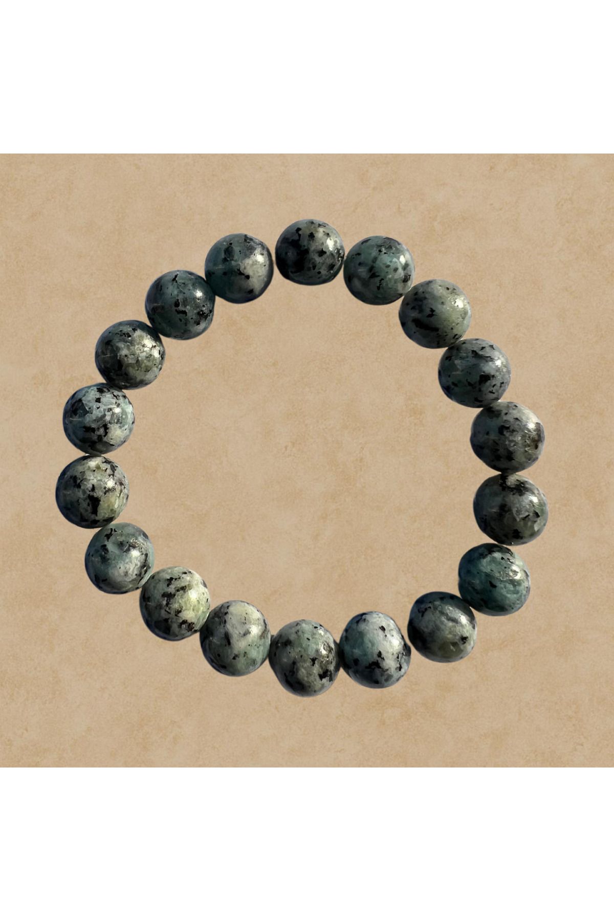 VÉROUNCE Doğal Taş Mavi Benekli Kiwi Jasper Bileklik - Bleu Moucheté De Noir