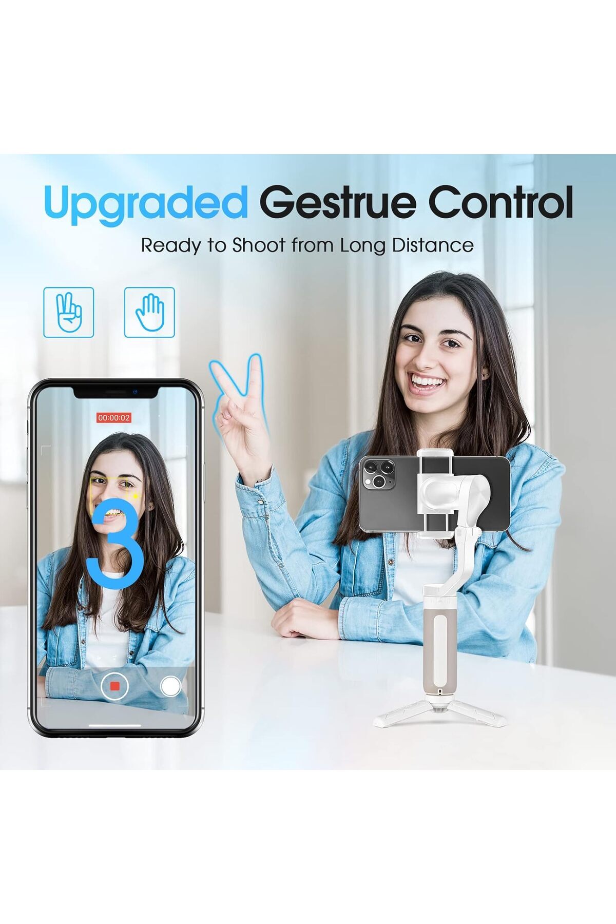 Generic-hohem 3-Axis Gimbal Stabilizer for Smartphone - Handheld Foldable Phone Gimbal w/Remote Control, Pho 9