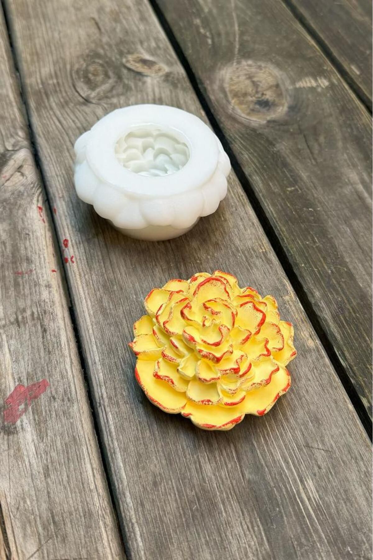 DEKORANLA Beyaz Lotus Çiçek Silikon Mum Kalıbı, 5 adet, ev dekoru ve hediye seçenekleri için ideal