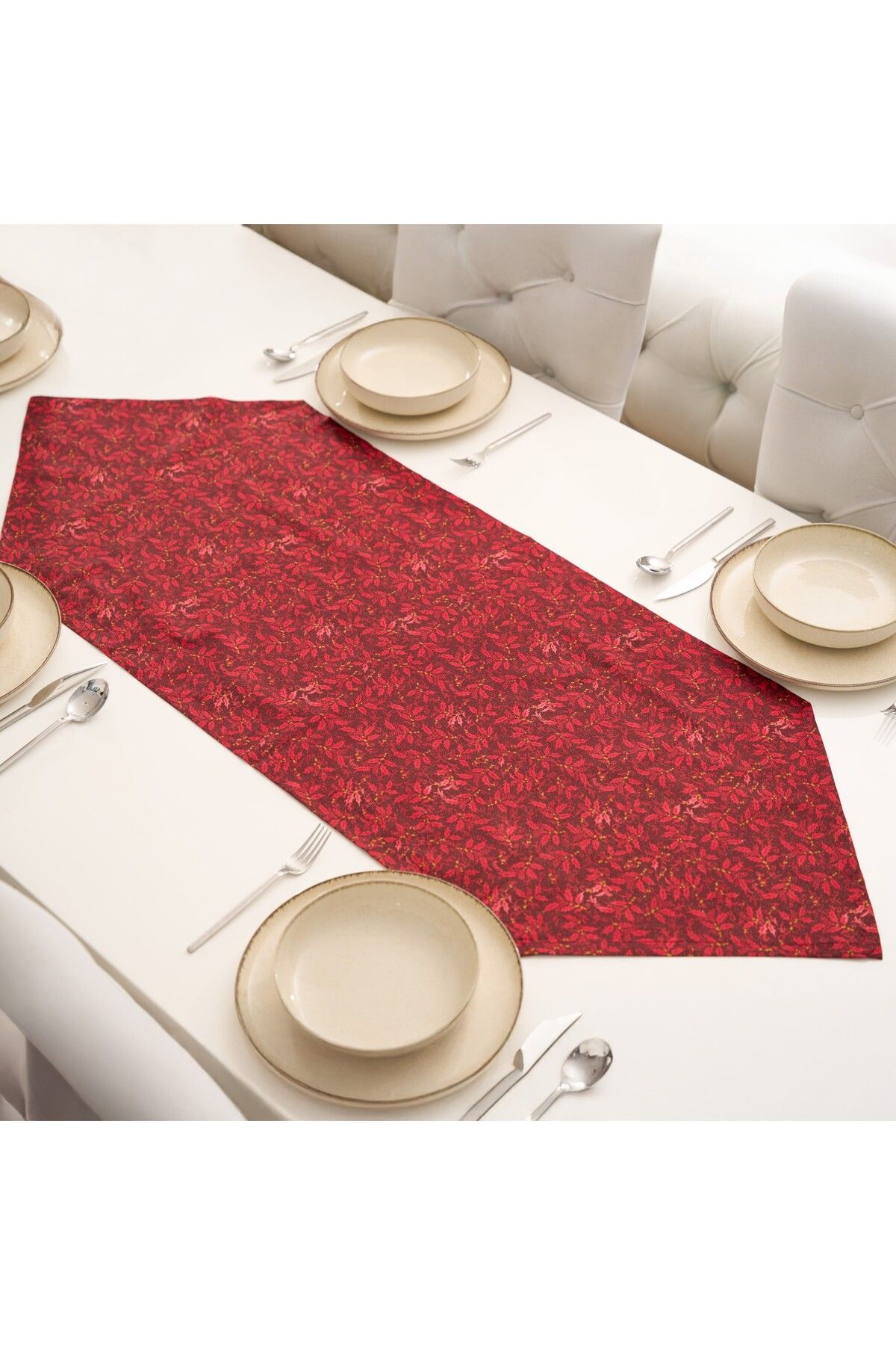 kesenegore Özel Tasarım Dekoratif Ranforce Pamuklu Kumaş Dekoratif Düz - Desenli Runner 50X150