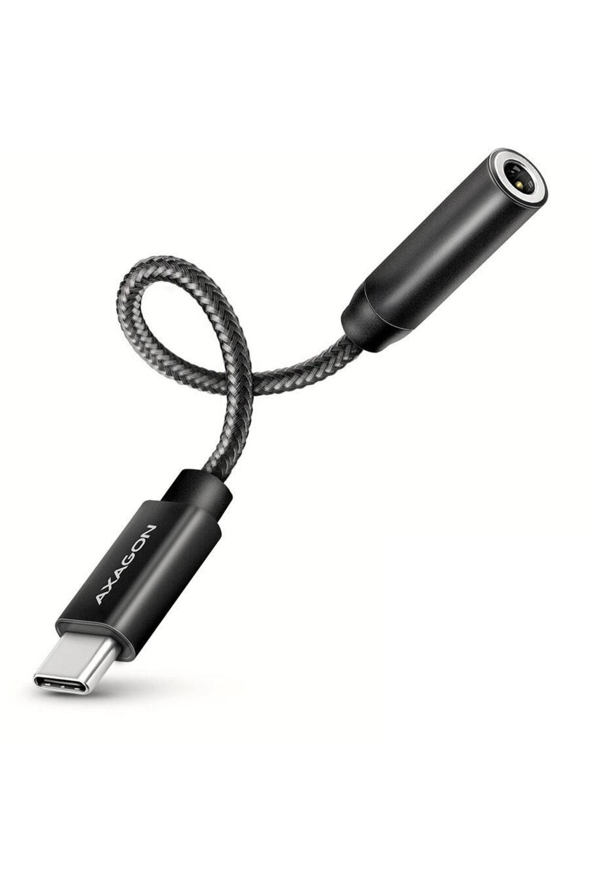 Axagon-Cablu audio Axagon ADA-HC, USB Type-C la Stereo Jack 3.5 mm (Negru) 1
