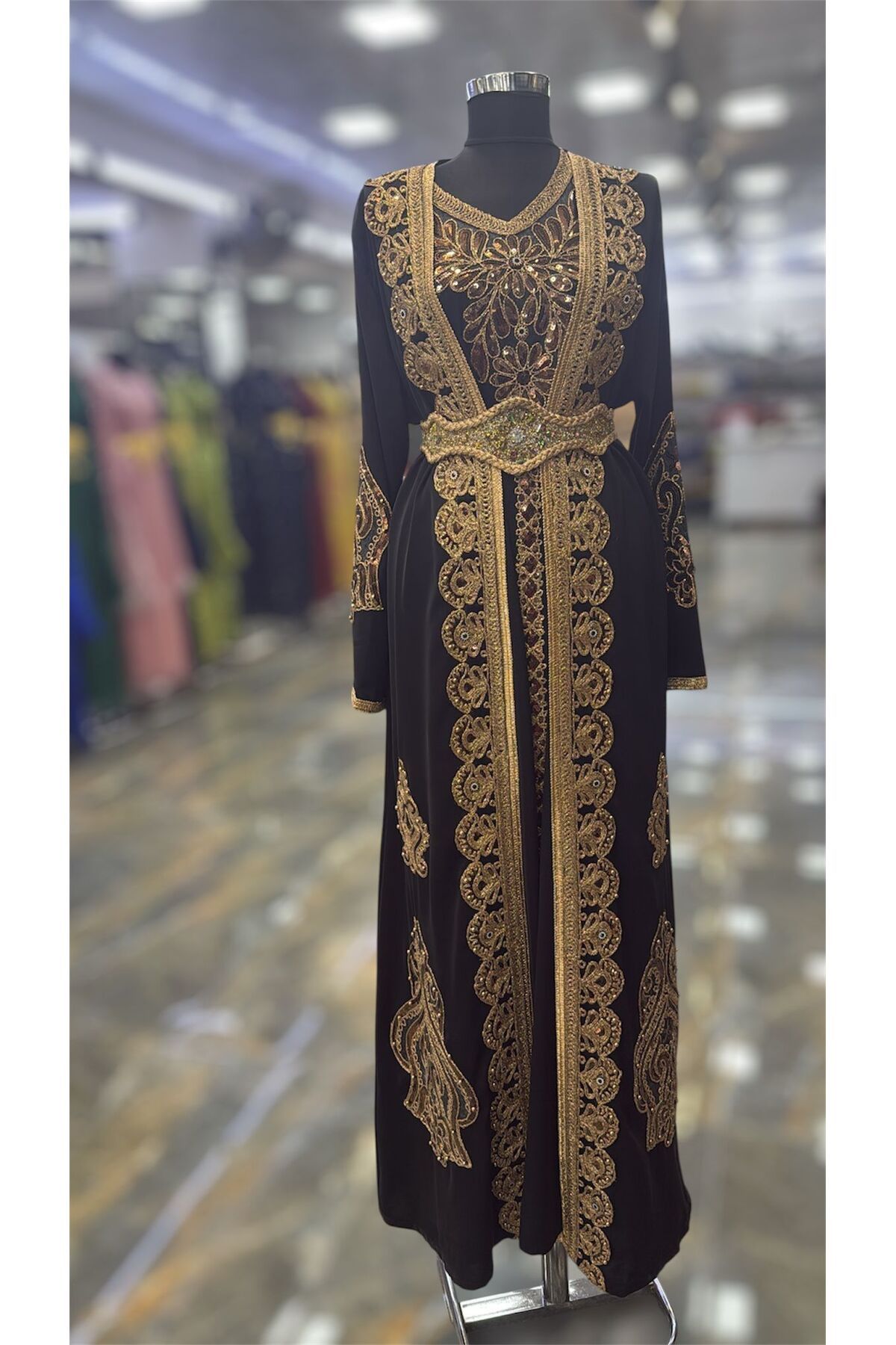 MODA Yöresel Kadın Kemerli Düğün Kaftan Abiye