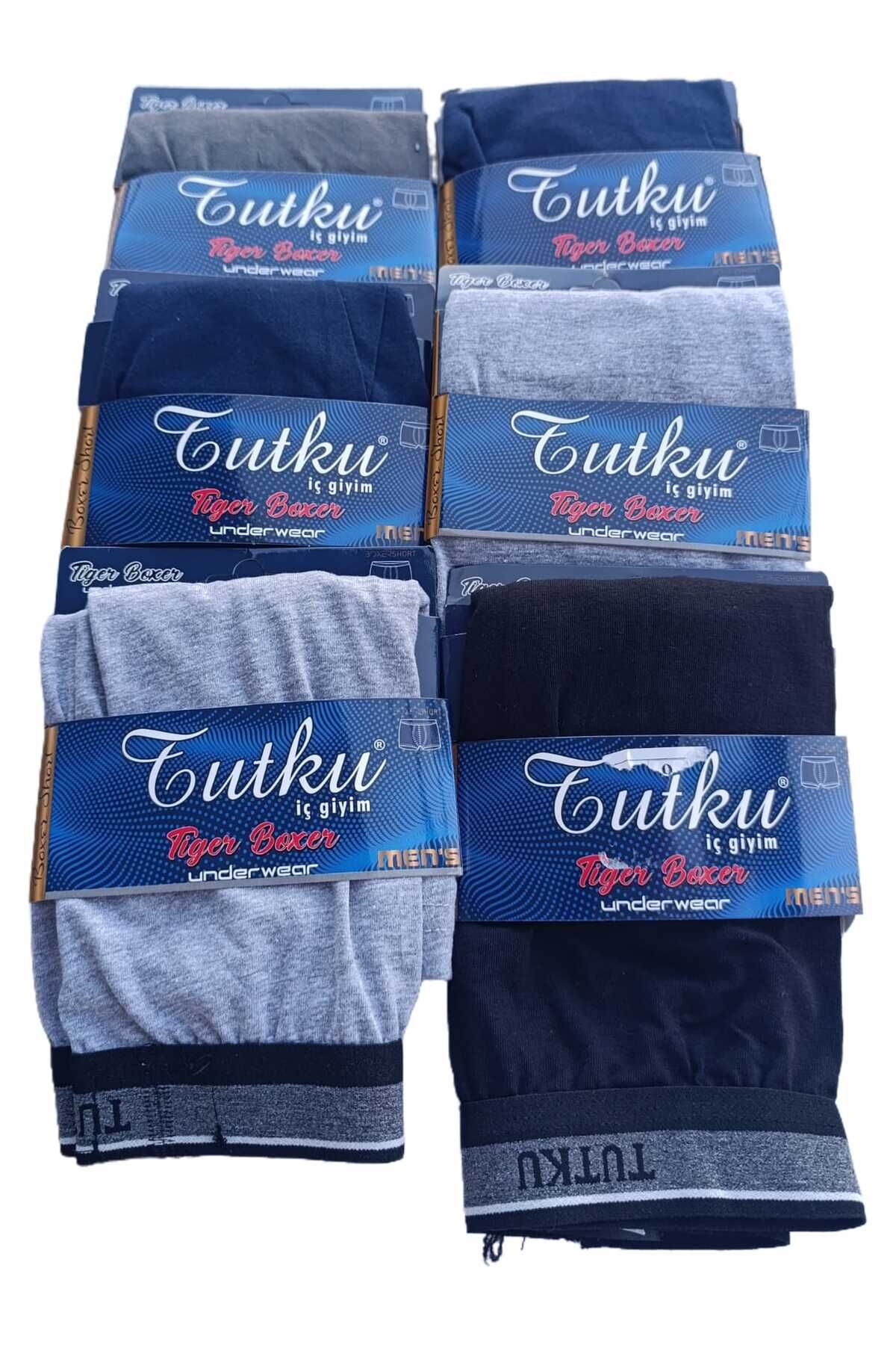 HERRENKTEN Tutku Erkek Siyah Renk Likralı Elastan Spor Boxer 6'lı Paket