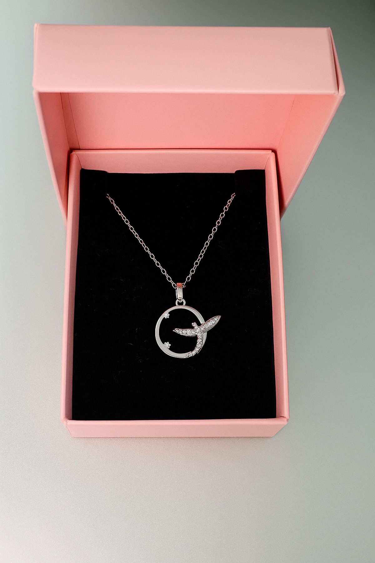 Butik kuş detay çelik kolye