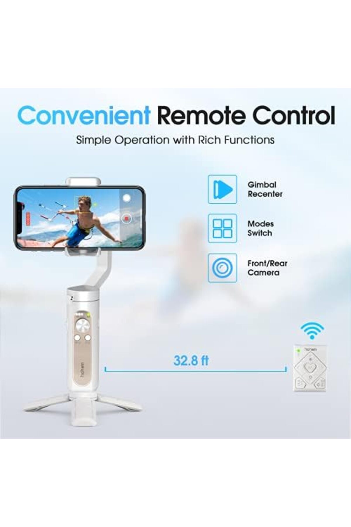 Generic-hohem 3-Axis Gimbal Stabilizer for Smartphone - Handheld Foldable Phone Gimbal w/Remote Control, Pho 8