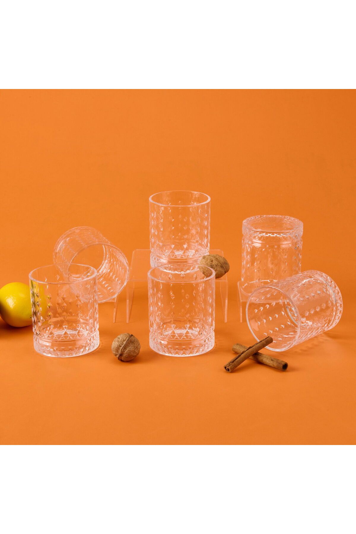 Evidea Arow Vanni 6'lı Cam Su Bardağı - Şeffaf - 450 ml