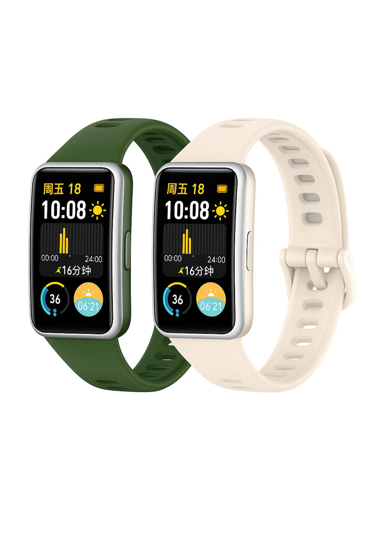 Novatis Huawei Band 8 / Band 9 / Band 10 Uyumlu 2'li Paket Silikon Kordon Metal Pim ve Tokalı Soft Kayış