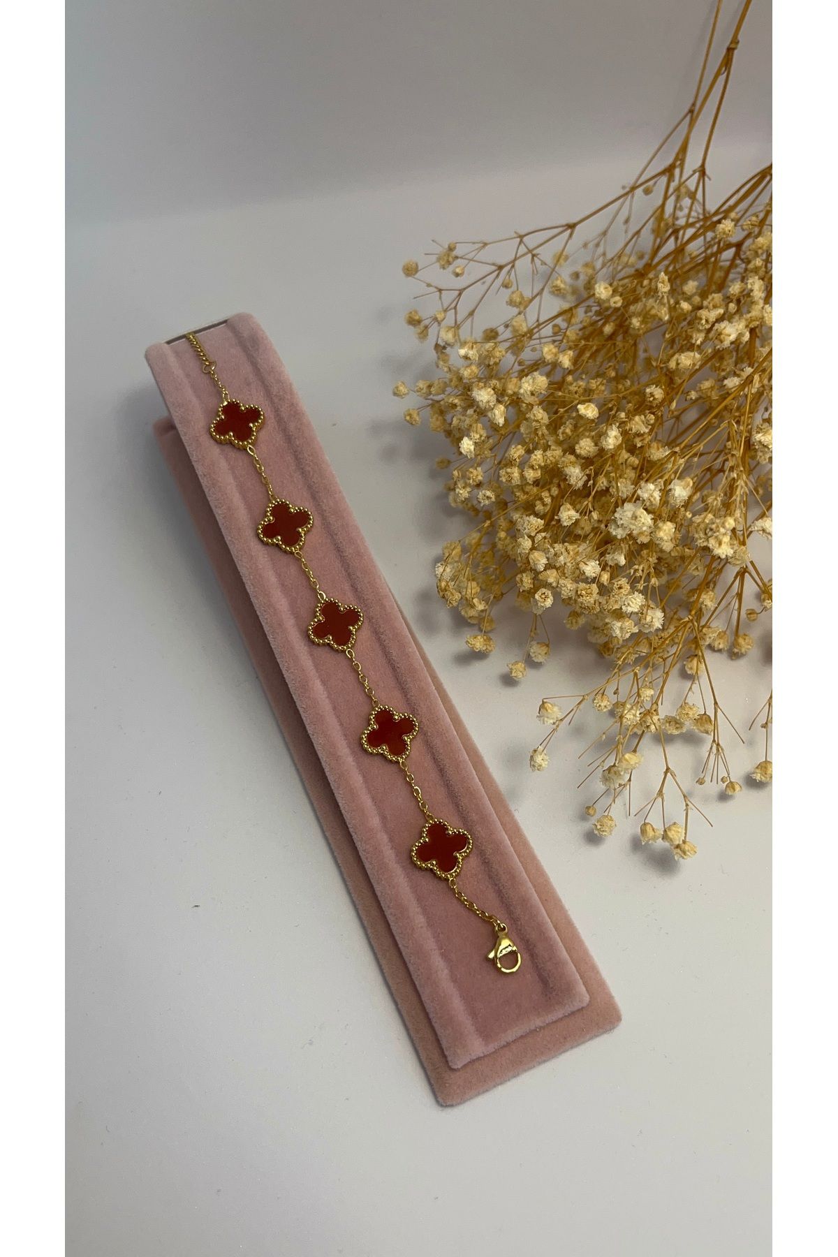 YARELLSHİNE İnce Gold Taşlı Burgu Zincir Çelik Bileklik