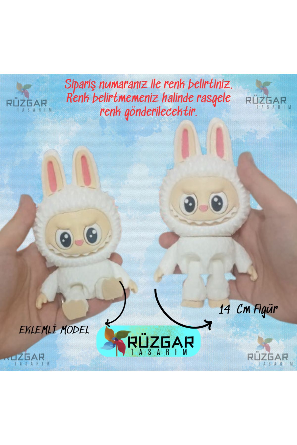 Rüzgar Tasarım Labubu Figürü Eklemli Oyuncak - 14 Cm - 1 Adet Gönderilir- Renk Belirtiniz- Tung Tung Sahur Karakter