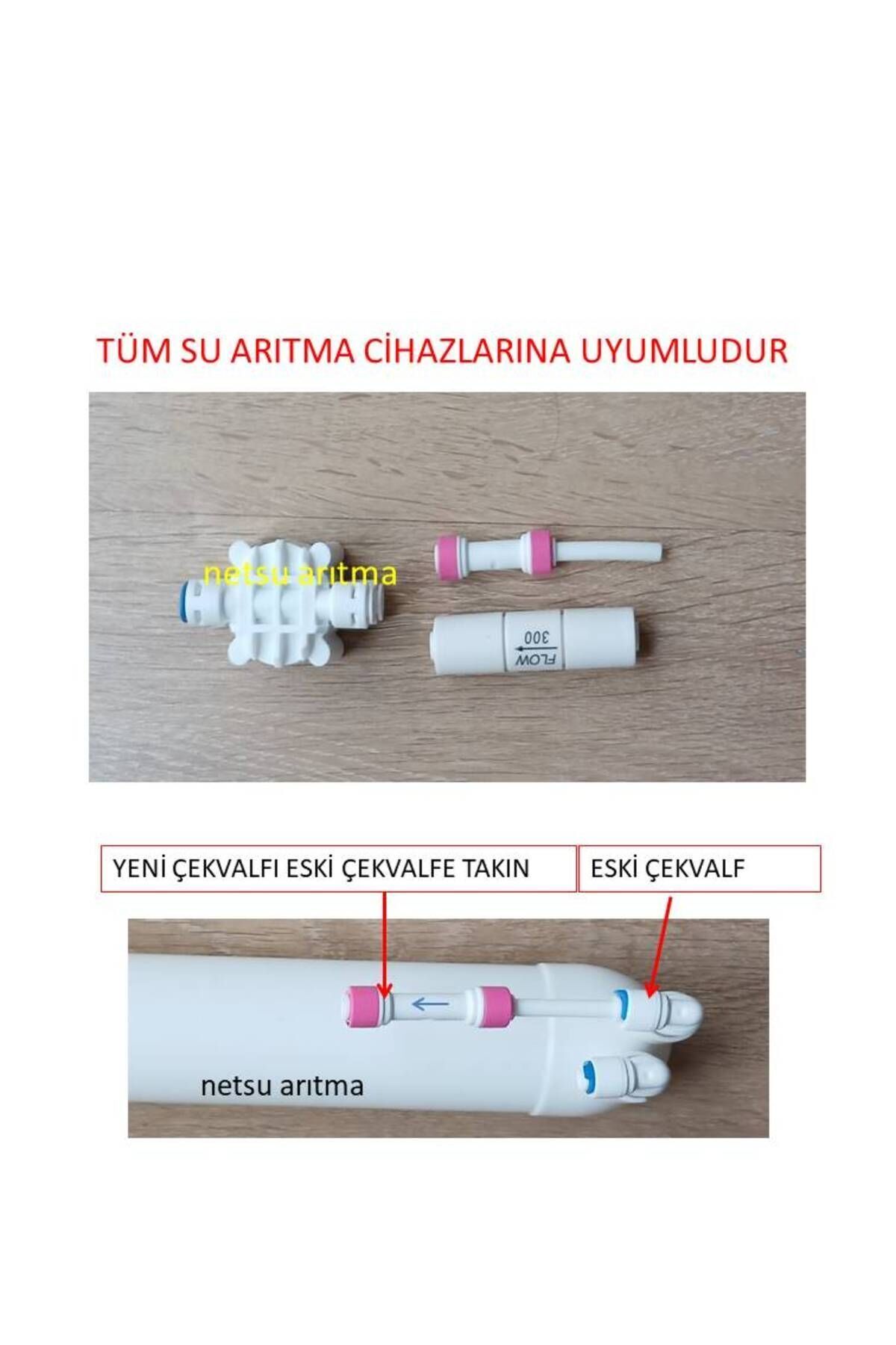 Elioure TR Su Arıtma Cihazı Yenileme Yedek Parçası,kiti-şatof /dört Yollu Vana/shut Off)- Atık Kısıcı-çekva