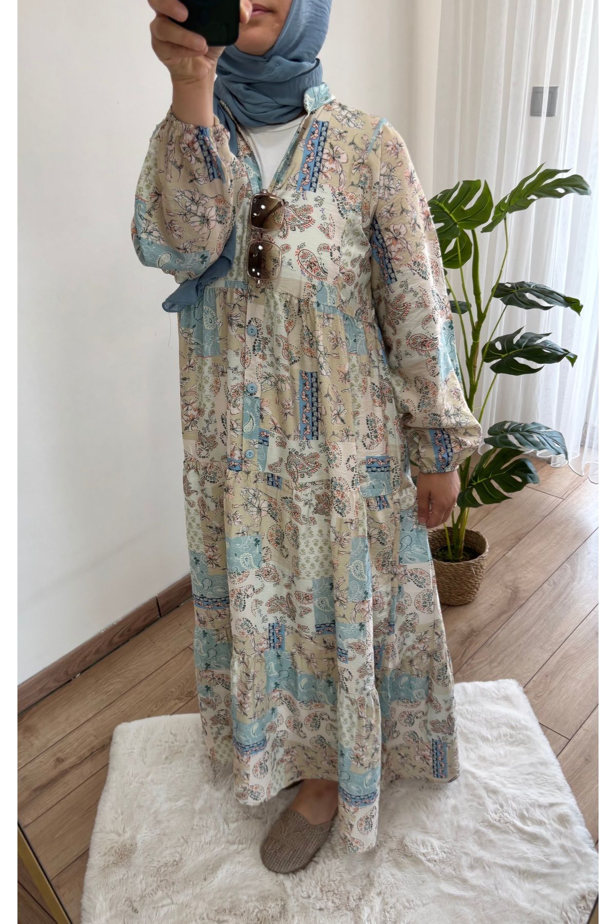 Butik Emsabutik Yazlık Desenli Elbise