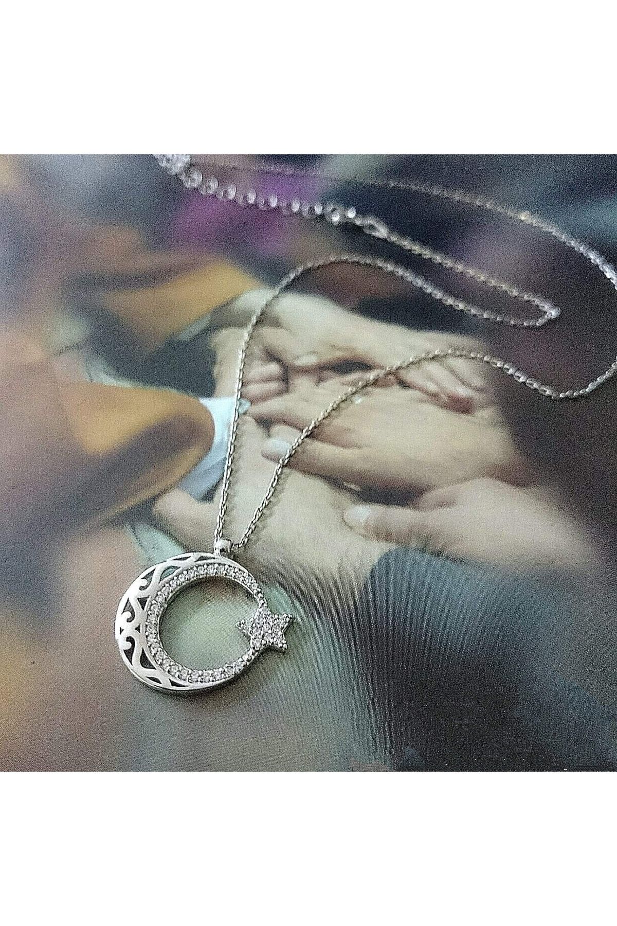 MODA Modahilye 925 Ayar Gümüş Ayyıldız Kolye